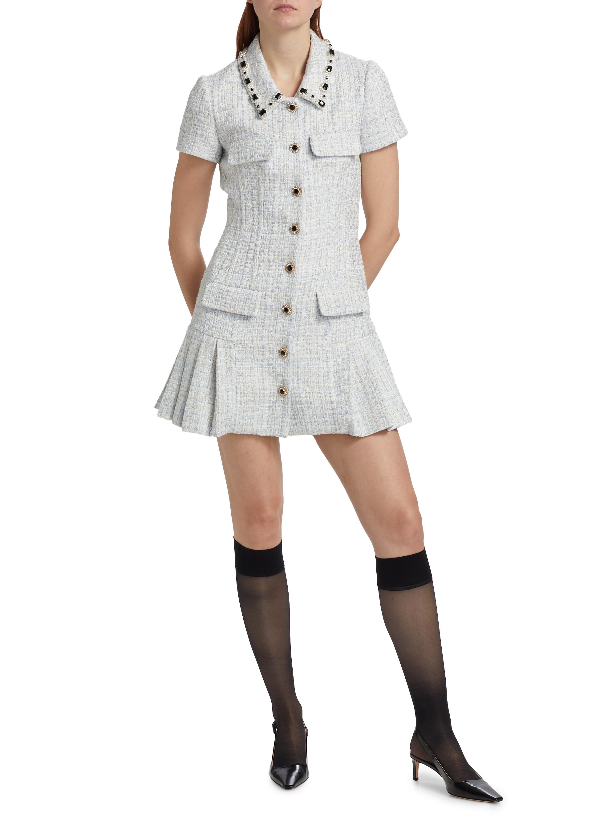 Self-Portrait Diamanté-Embellished Bouclé Minidress | Saks Fifth