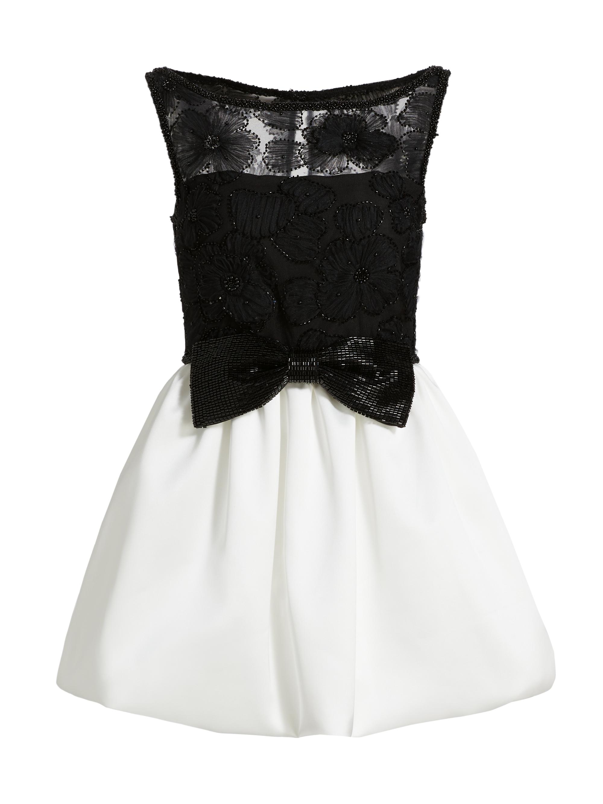 Self-Portrait Women's Tulle Fit & Flare Minidress - Black And White