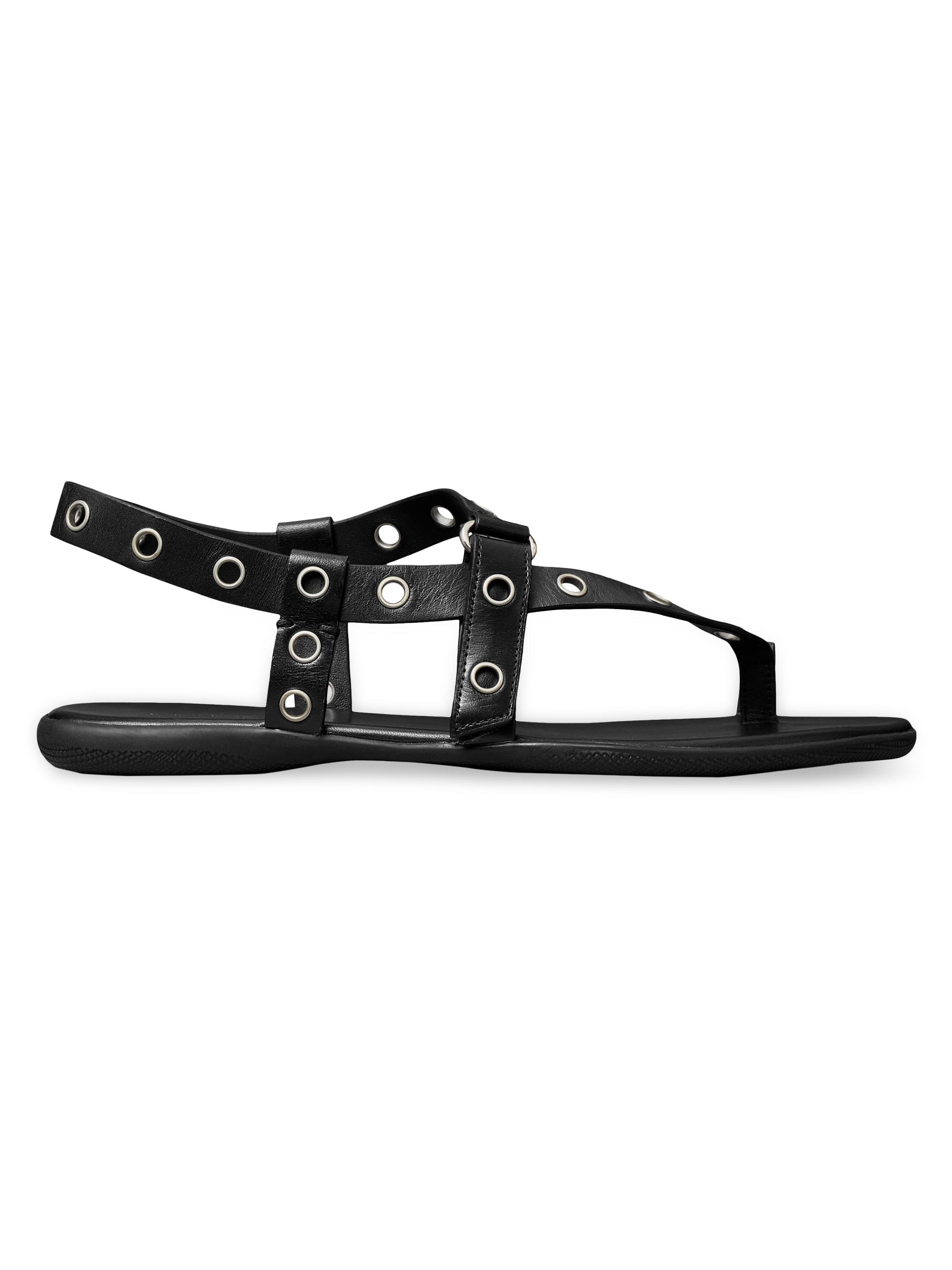 Tory Burch Women's Eyelet Leather Sandals - Perfect Black