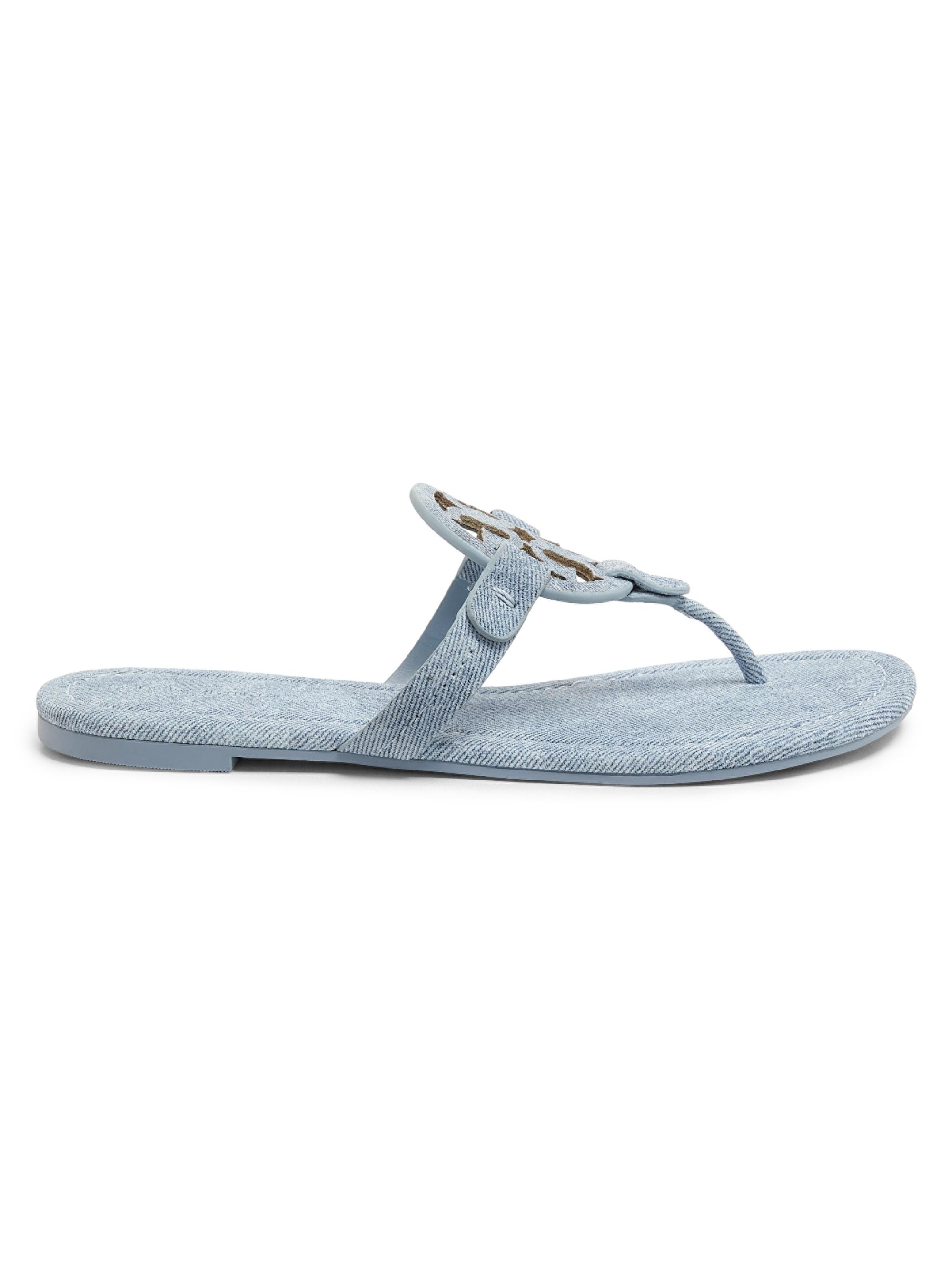 Tory Burch Women's Miller Logo Strap Sandals - Blue Cloud