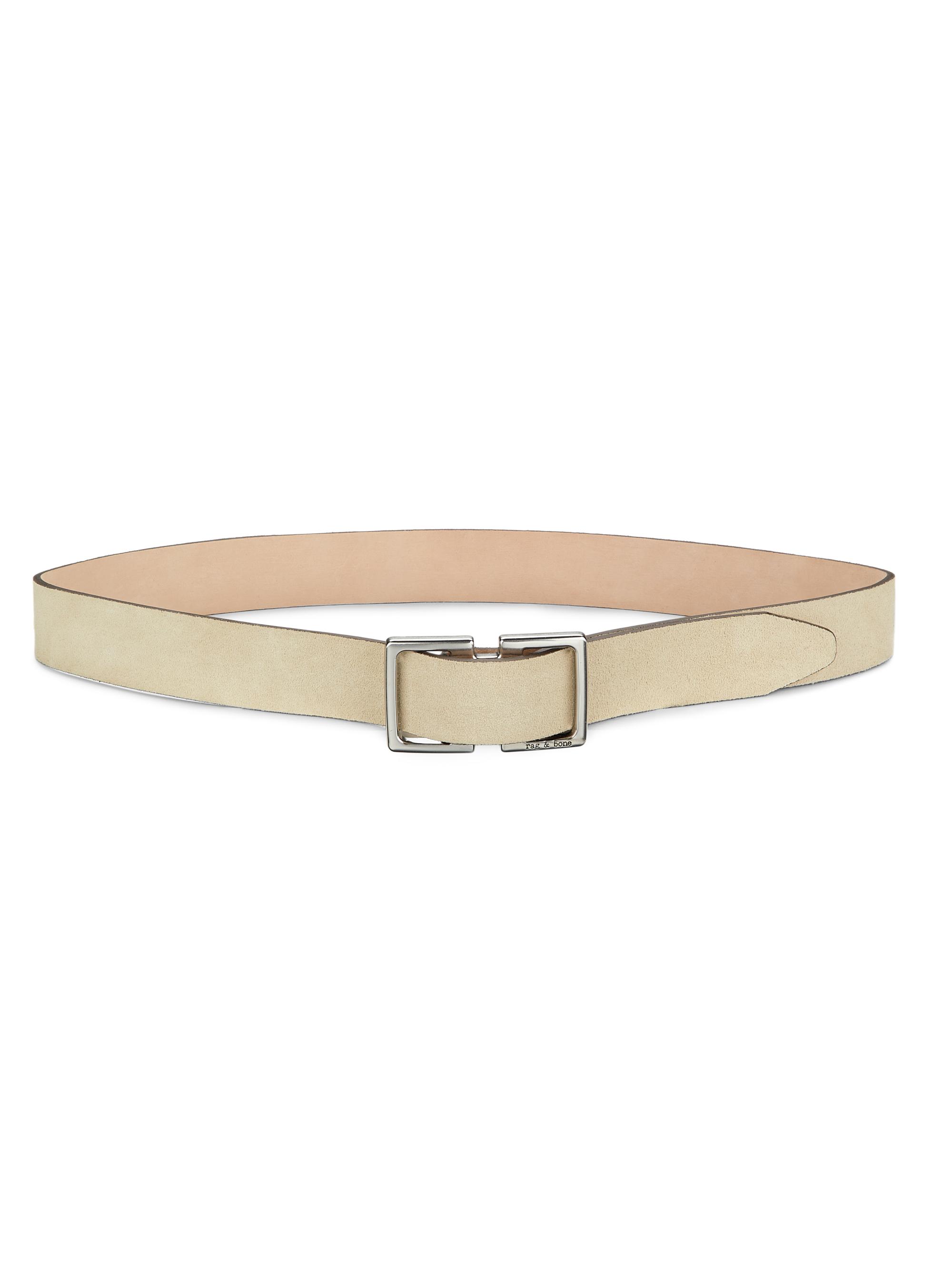 rag & bone Women's Harlow Leather Belt - Greige