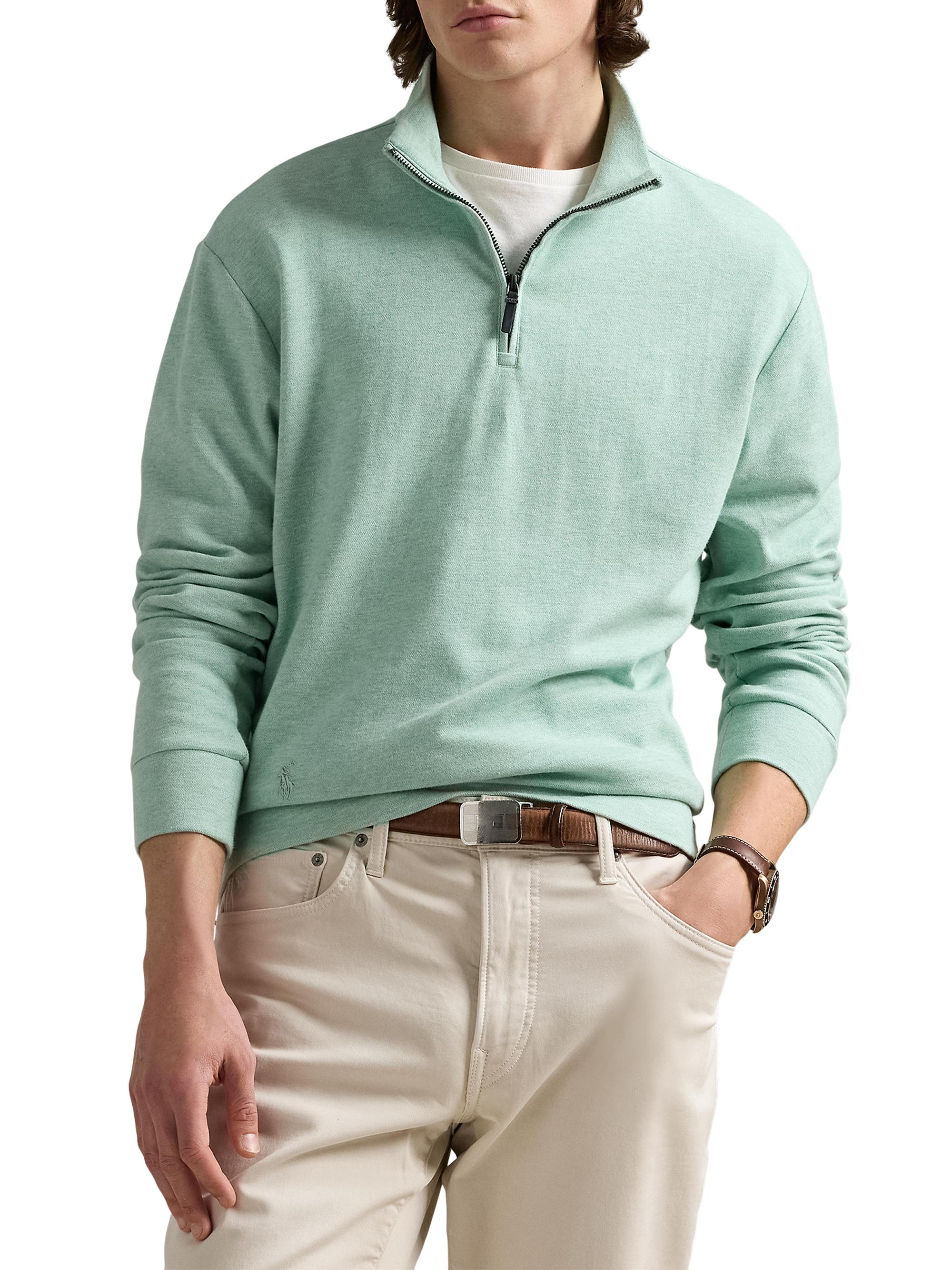 Polo Ralph Lauren Double-Knit Jacquard Quarter-Zip Sweater | Saks