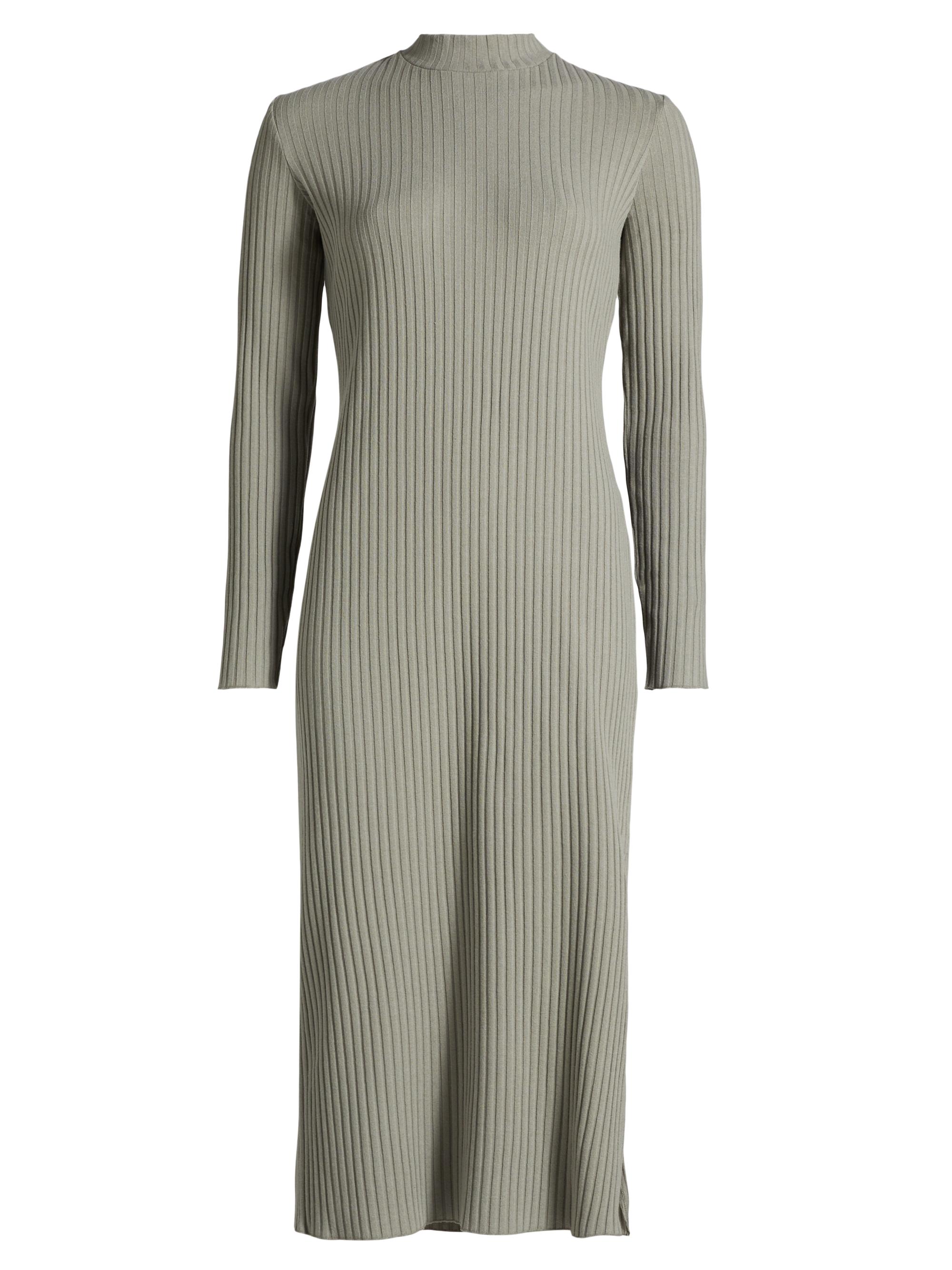 Vince Women's Rib-Knit Crewneck Midi-Dress - Sage Mist