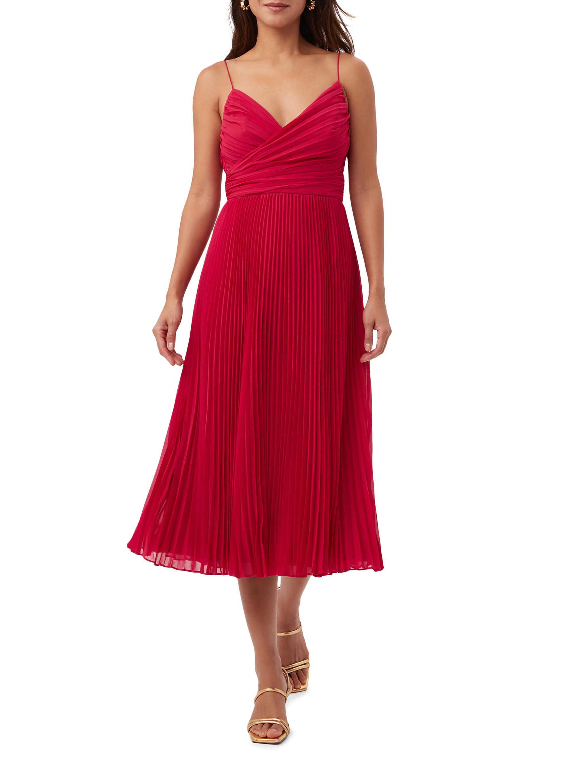 Trina Turk Women's Natalie Pleated Midi-Dress - Fairy Fuchsia
