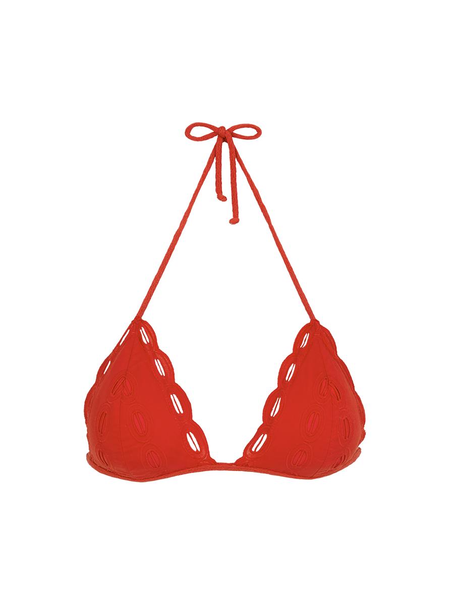 Vix By Paula Hermanny Women's Sea Wanderer Naya Triangle Bikini Top In Red