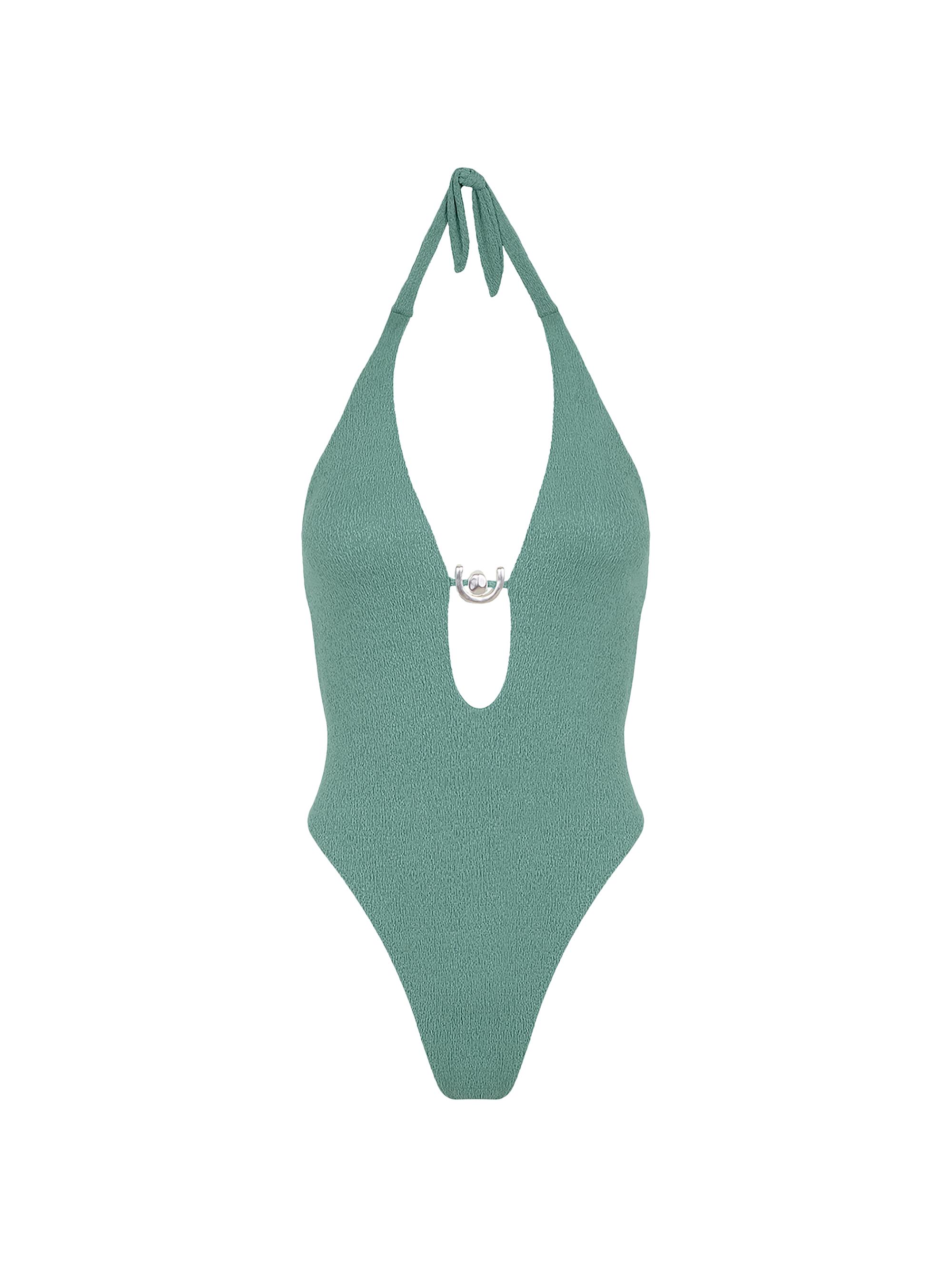 ViX by Paula Hermanny Women's Sea Wanderer Firenze Kori Halterneck One-Piece Swimsuit - Blue