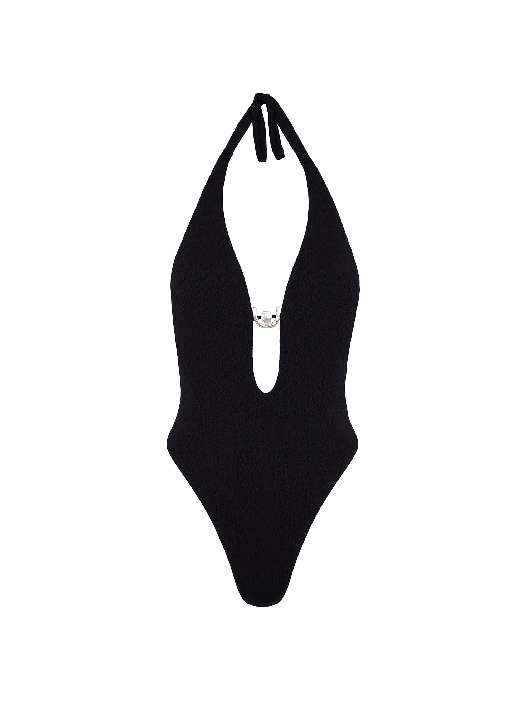 ViX by Paula Hermanny Women's Sea Wanderer Firenze Kori Halterneck One-Piece Swimsuit - Black