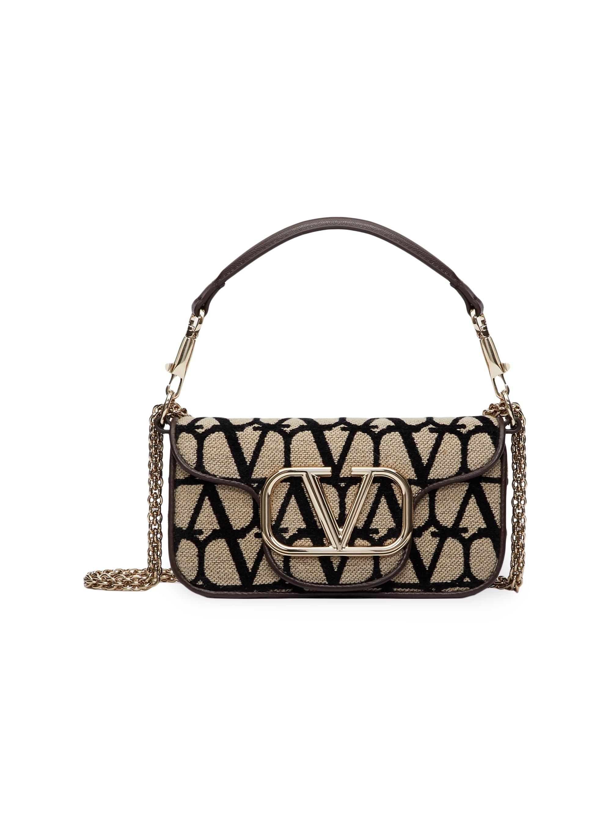 Valentino Garavani Women's  Locò Toile Iconographe Shoulder Bag - Beige Black