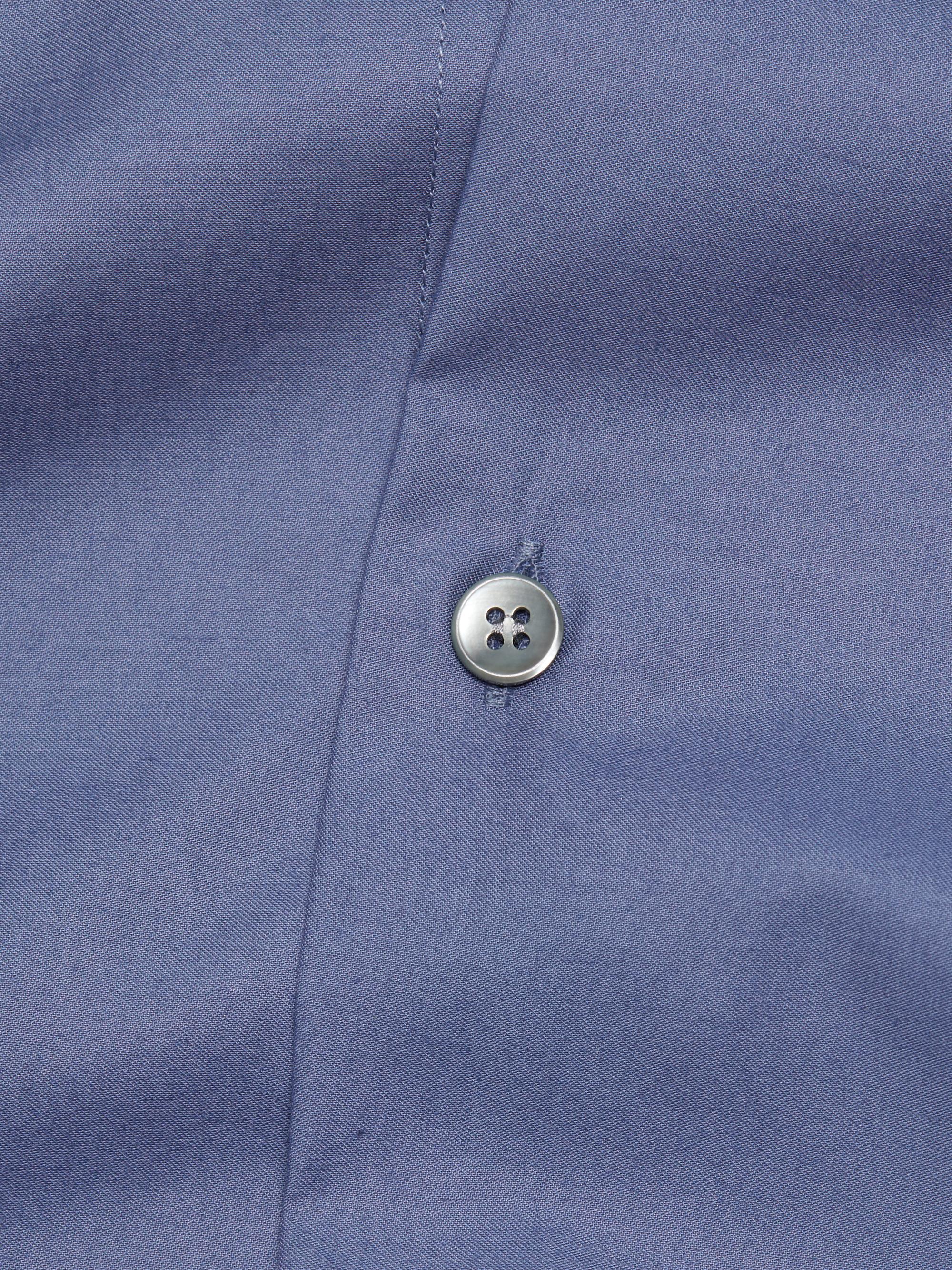 Giorgio Armani Men's Shiny Cotton Button-Front Shirt - Blue | Thumbnail 7
