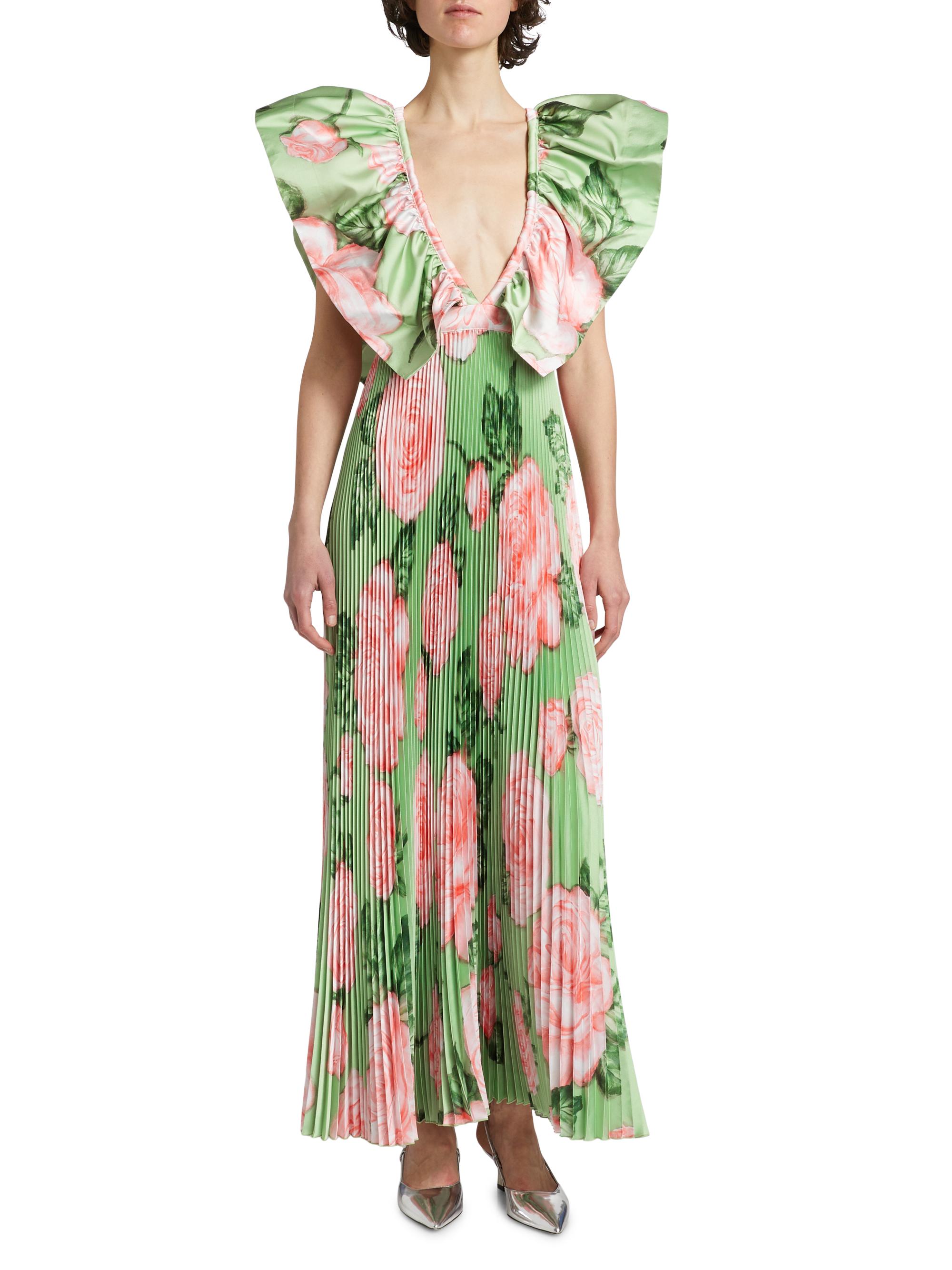 L'Idée Ventoux Floral Pleated Gown | Saks Fifth Avenue