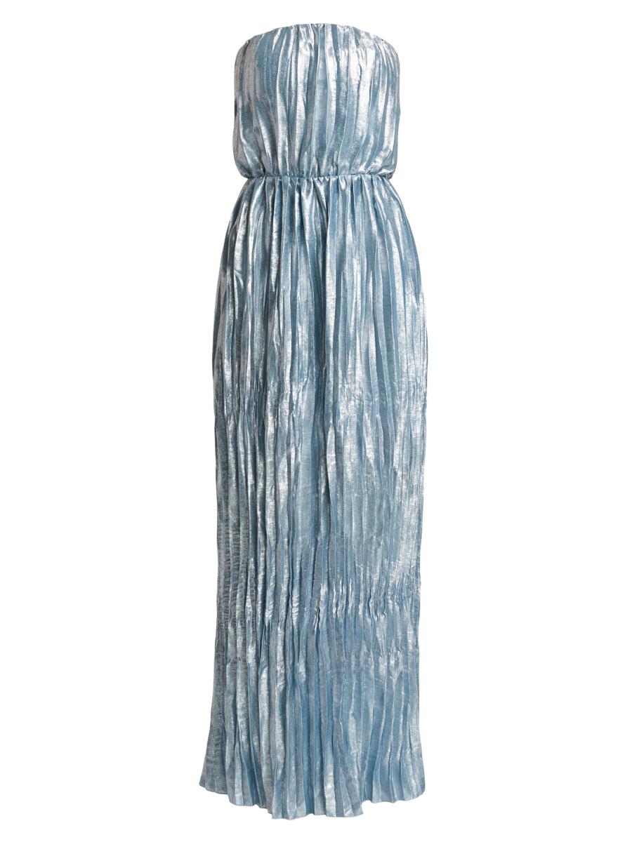 l ide eiffel cape pleated maxi dress L'IDE Eiffel Cape Pleated Maxi Dress