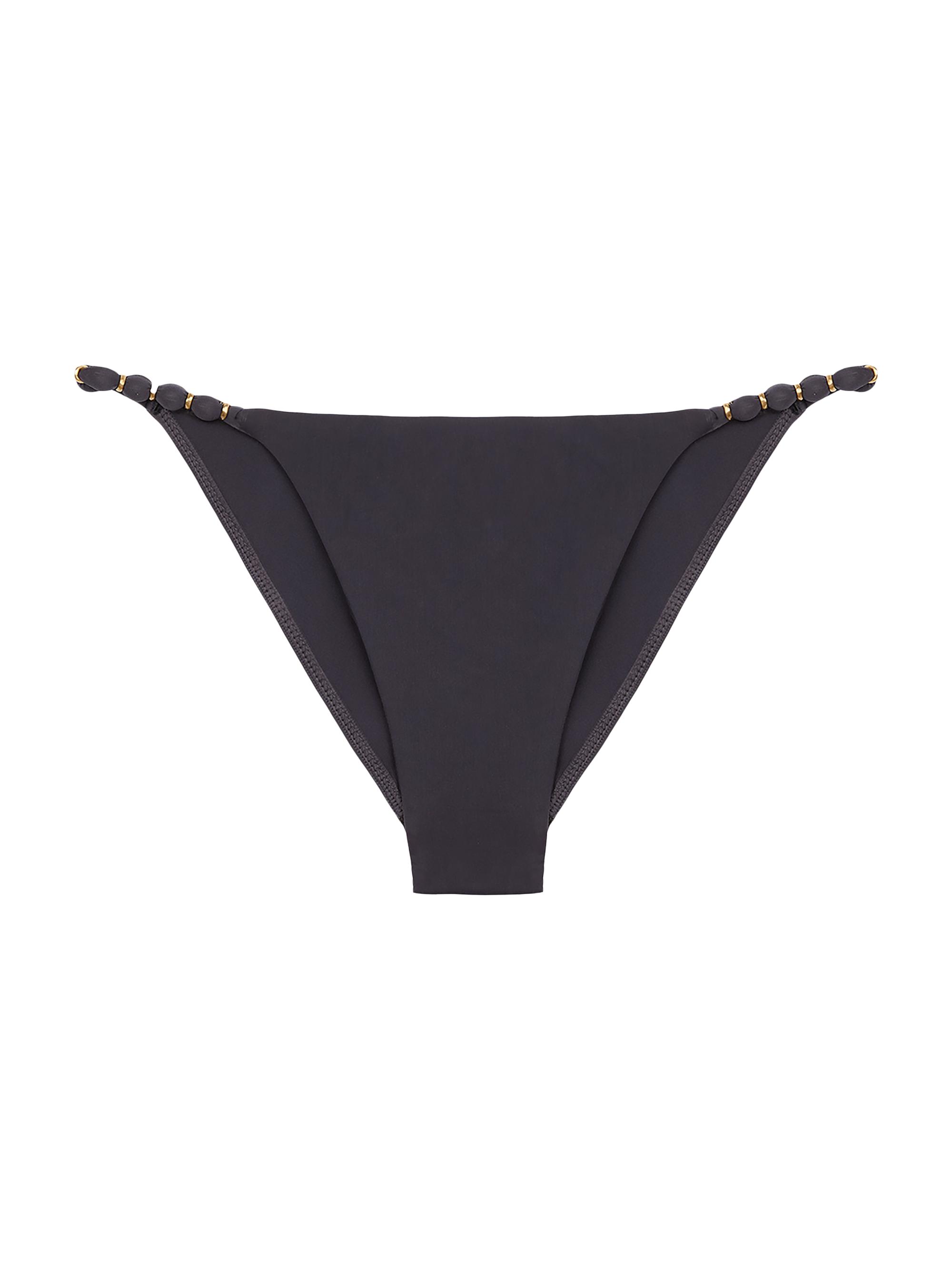 ViX by Paula Hermanny Women's Sea Wanderer Solid Beads Bikini Bottom - Grey