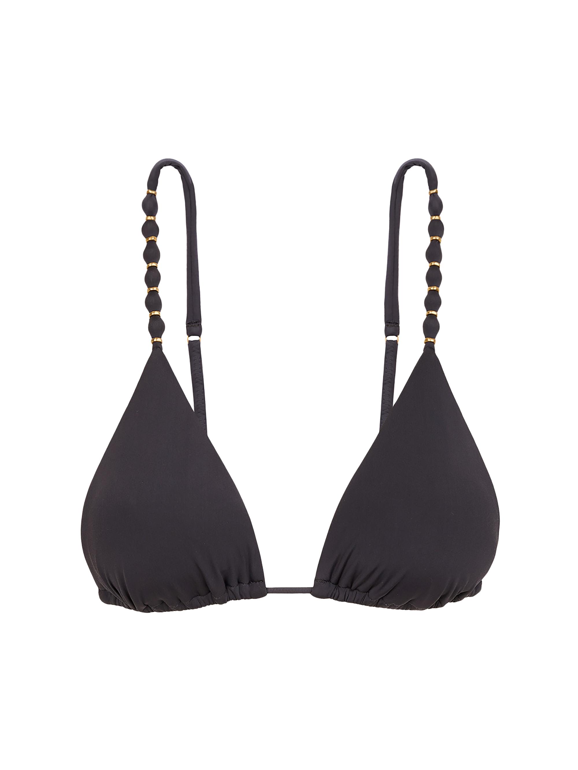 ViX by Paula Hermanny Women's Sea Wanderer Beads Parallel Tri Bikini Top - Grey