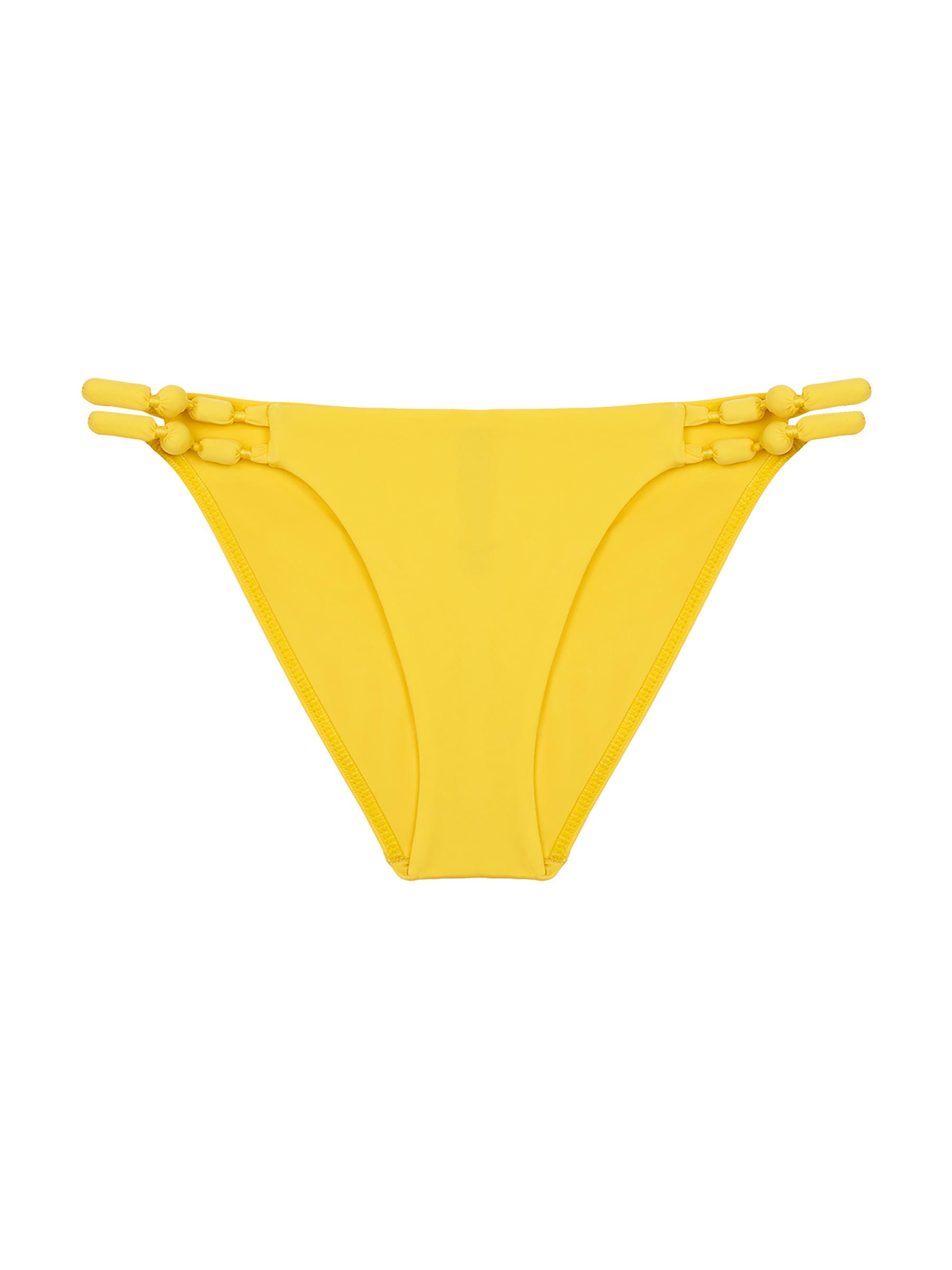 ViX by Paula Hermanny Women's Sea Wanderer Atena Beaded Bikini Bottom - Yellow