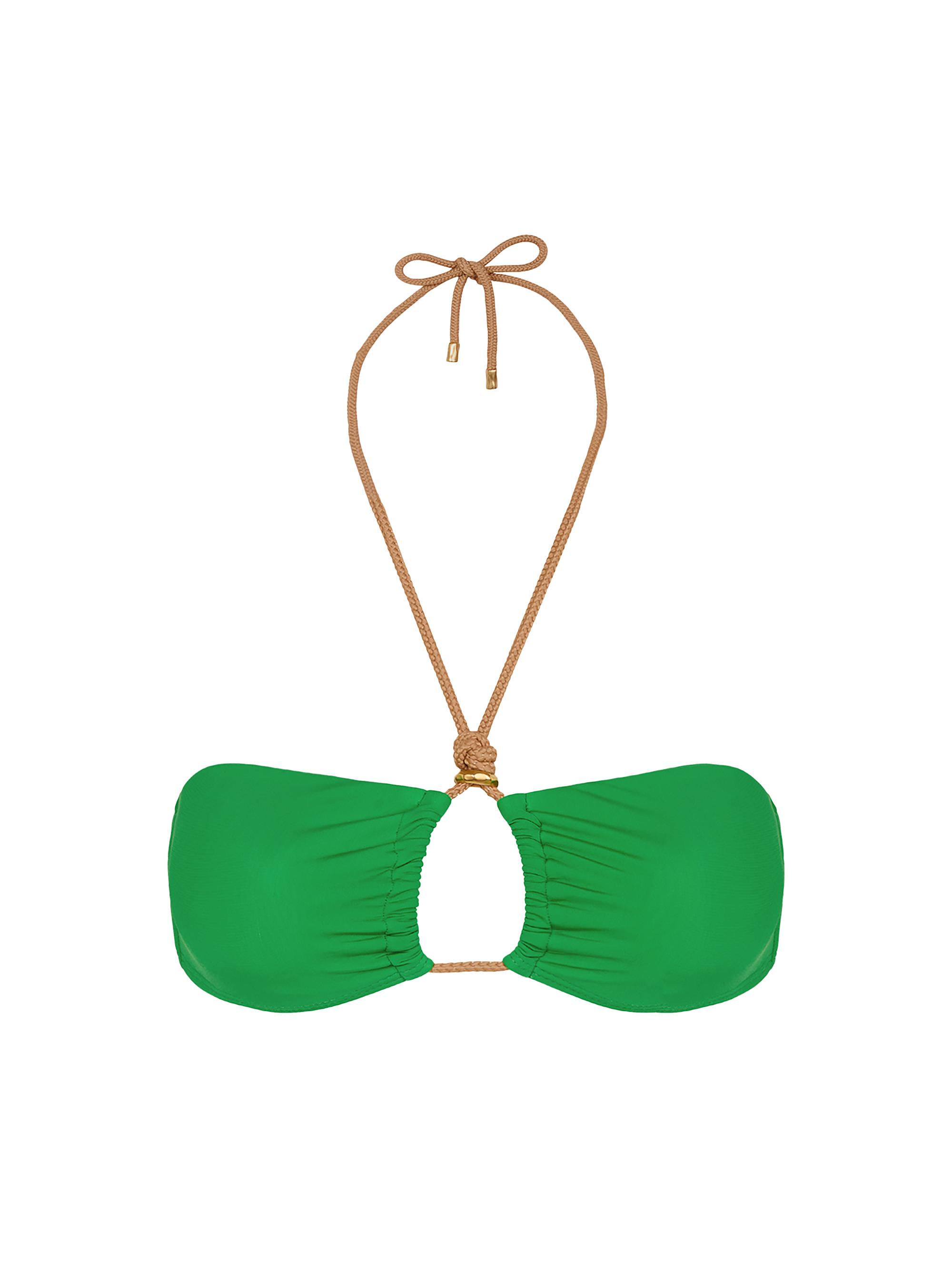 ViX by Paula Hermanny Women's Sea Wanderer Gal Isa Cut-Out Bandeau Bikini Top - Green