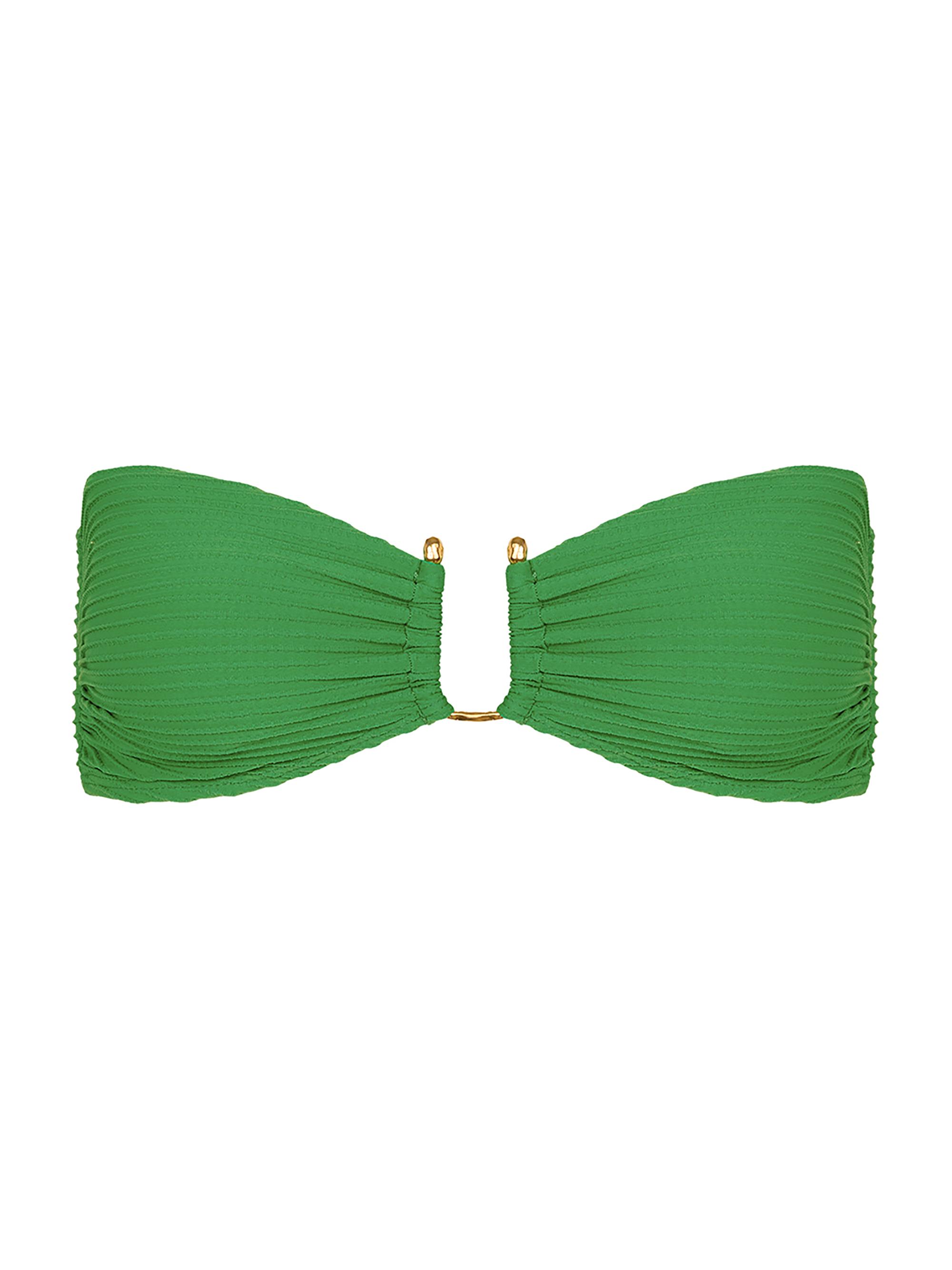 ViX by Paula Hermanny Women's Sea Wanderer Jill Embellished Bandeau Bikini Top - Green