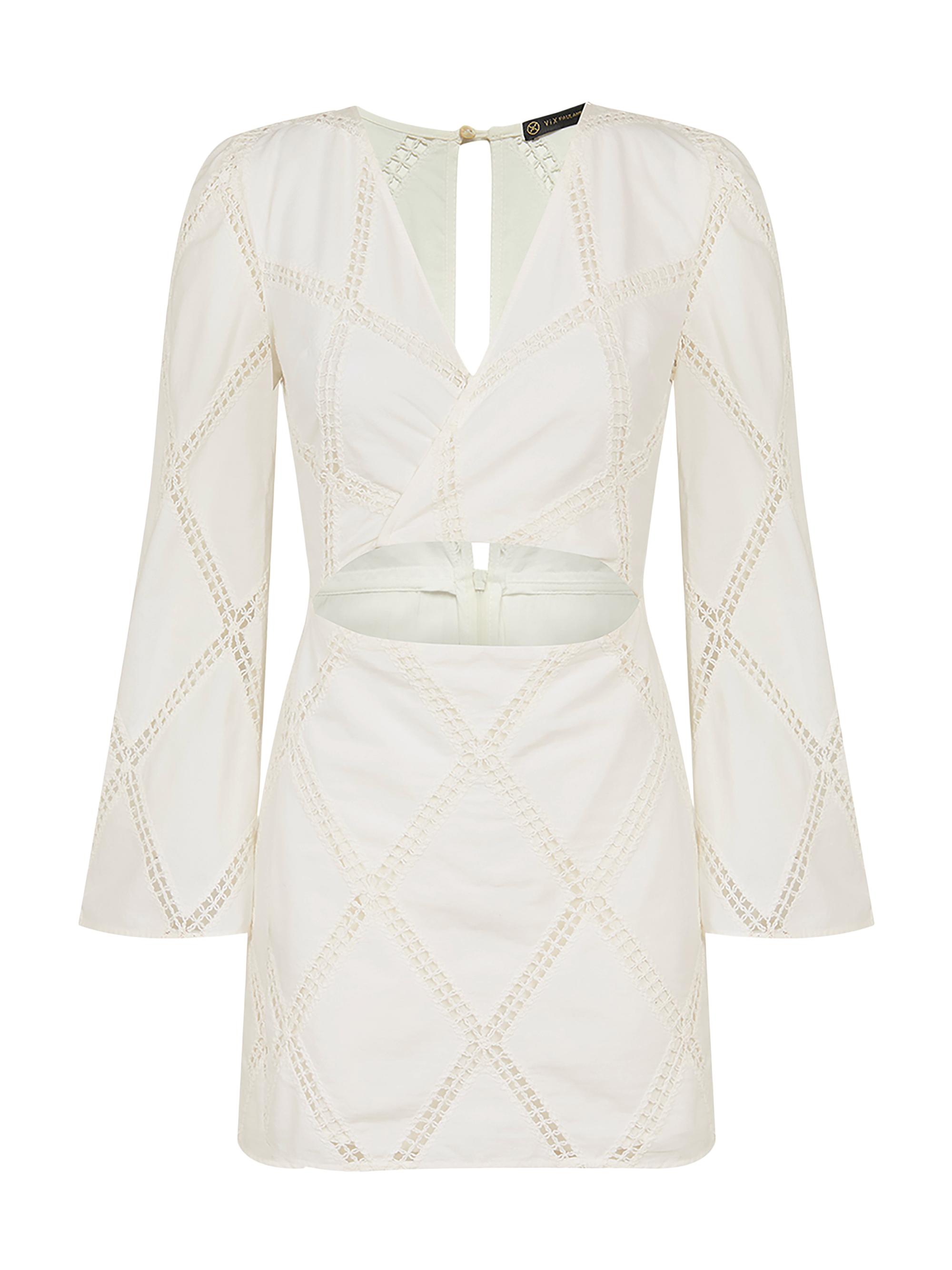 ViX by Paula Hermanny Women's Sea Wanderer Kaira Cut-Out Eyelet Minidress - White