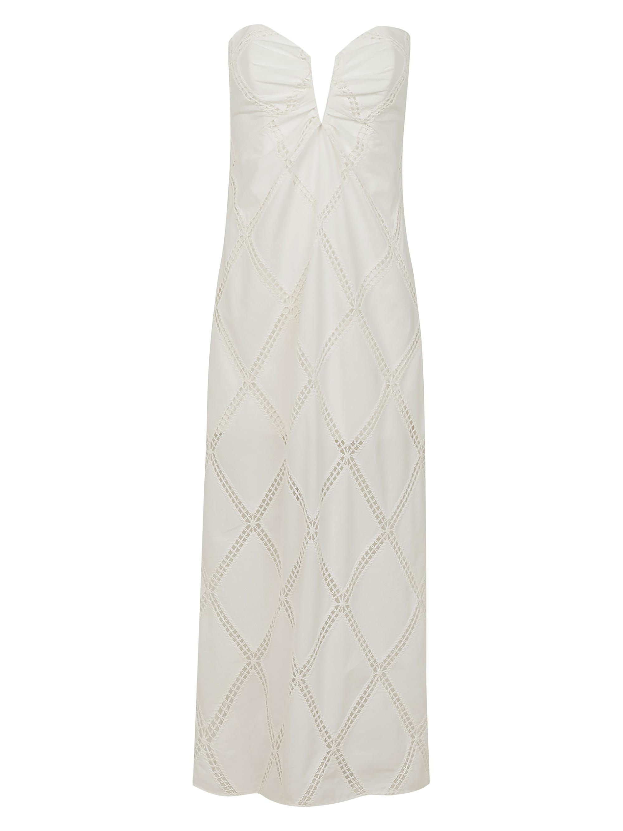 ViX by Paula Hermanny Women's Zhen Eyelet Cotton Strapless Maxi Dress - White
