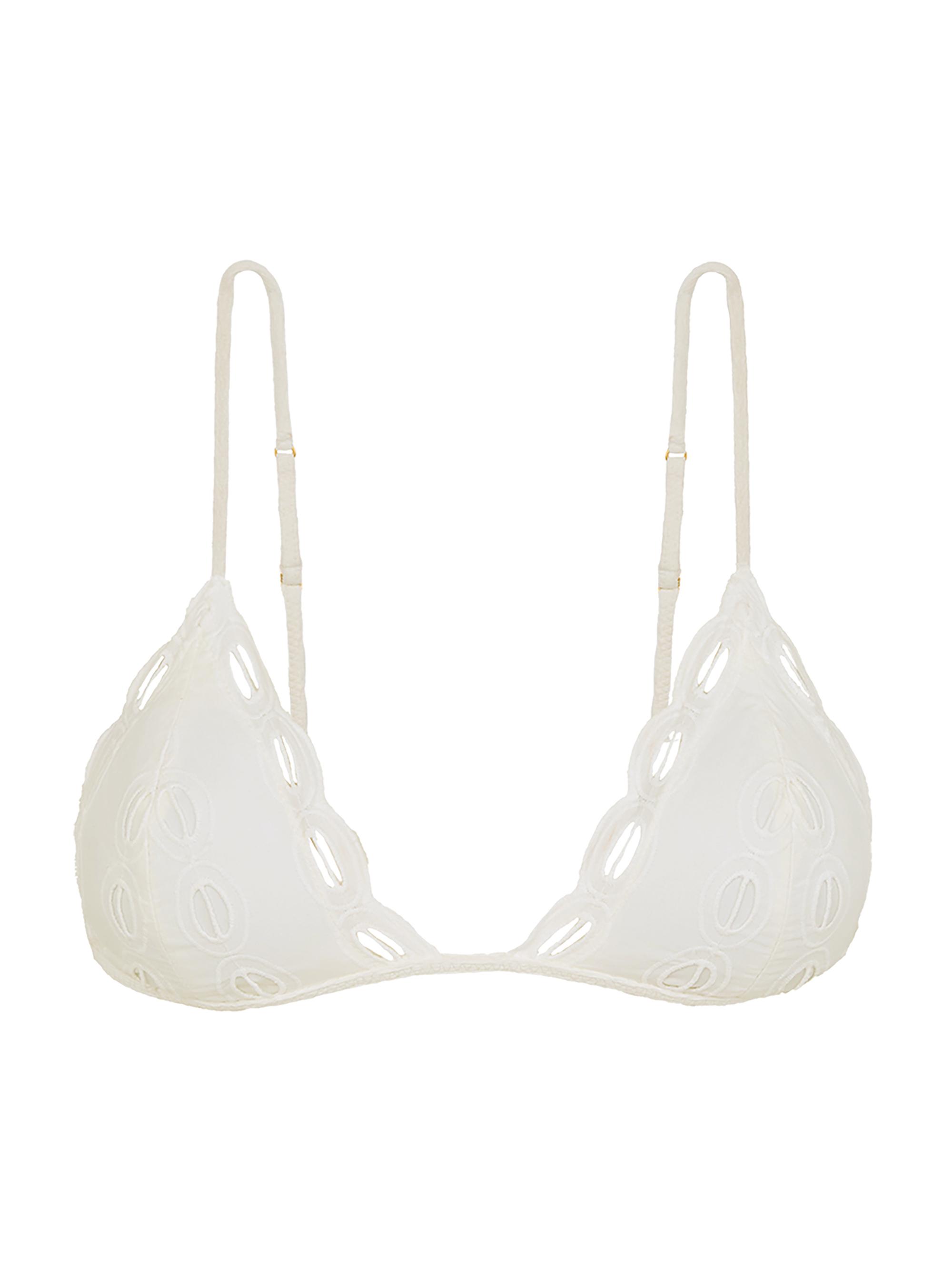 ViX by Paula Hermanny Women's Sea Wanderer Naya Eyelet Triangle Bikini Top - White