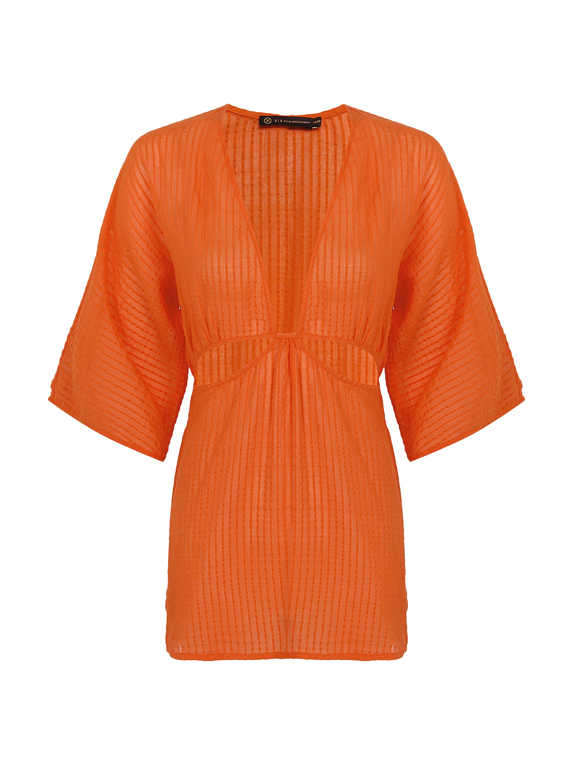 ViX by Paula Hermanny Women's Sea Wanderer Allie Cut-Out Short Cover-Up - Orange