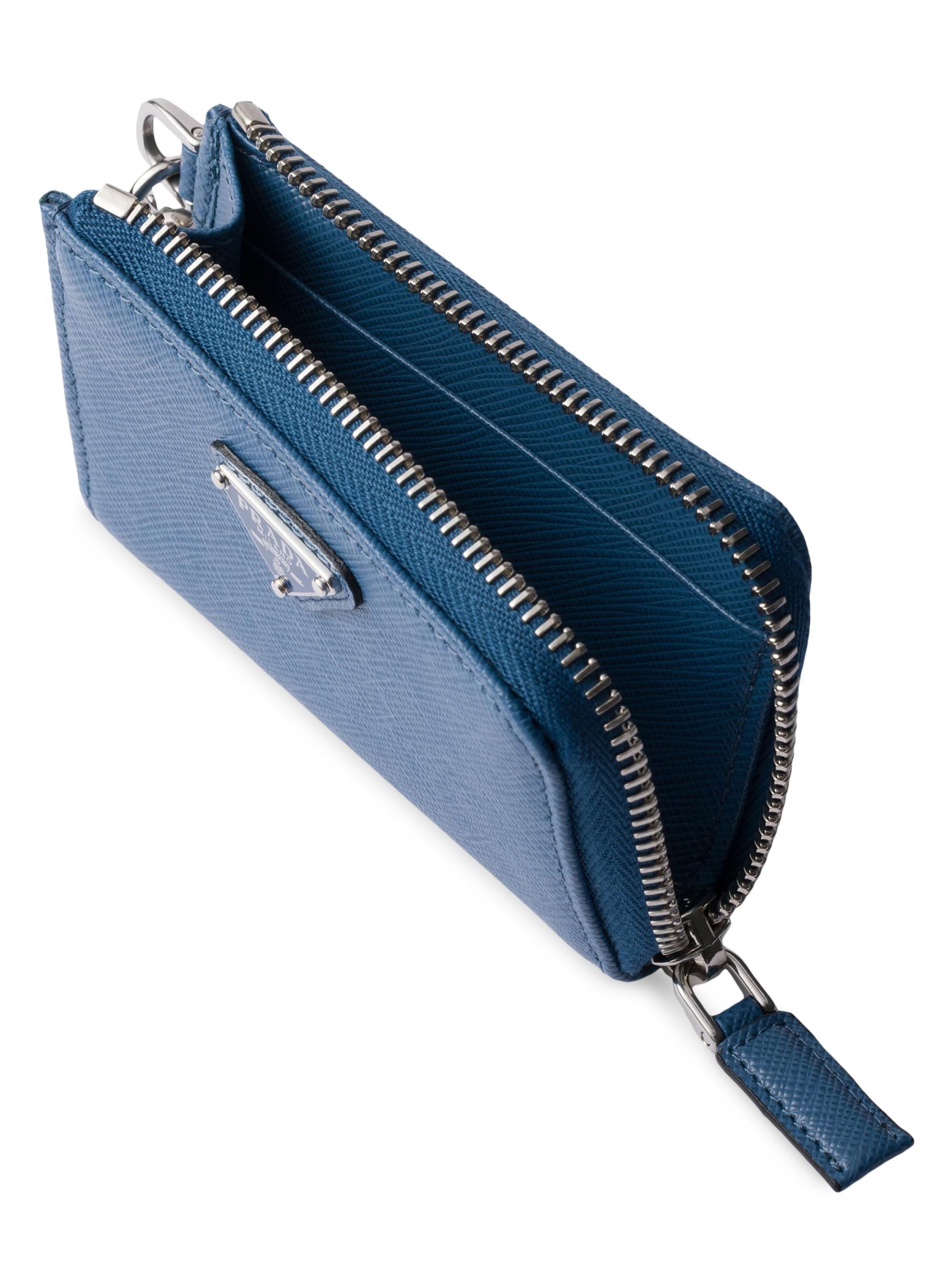 Prada Saffiano Leather Mini Pouch Keychain | Saks Fifth Avenue