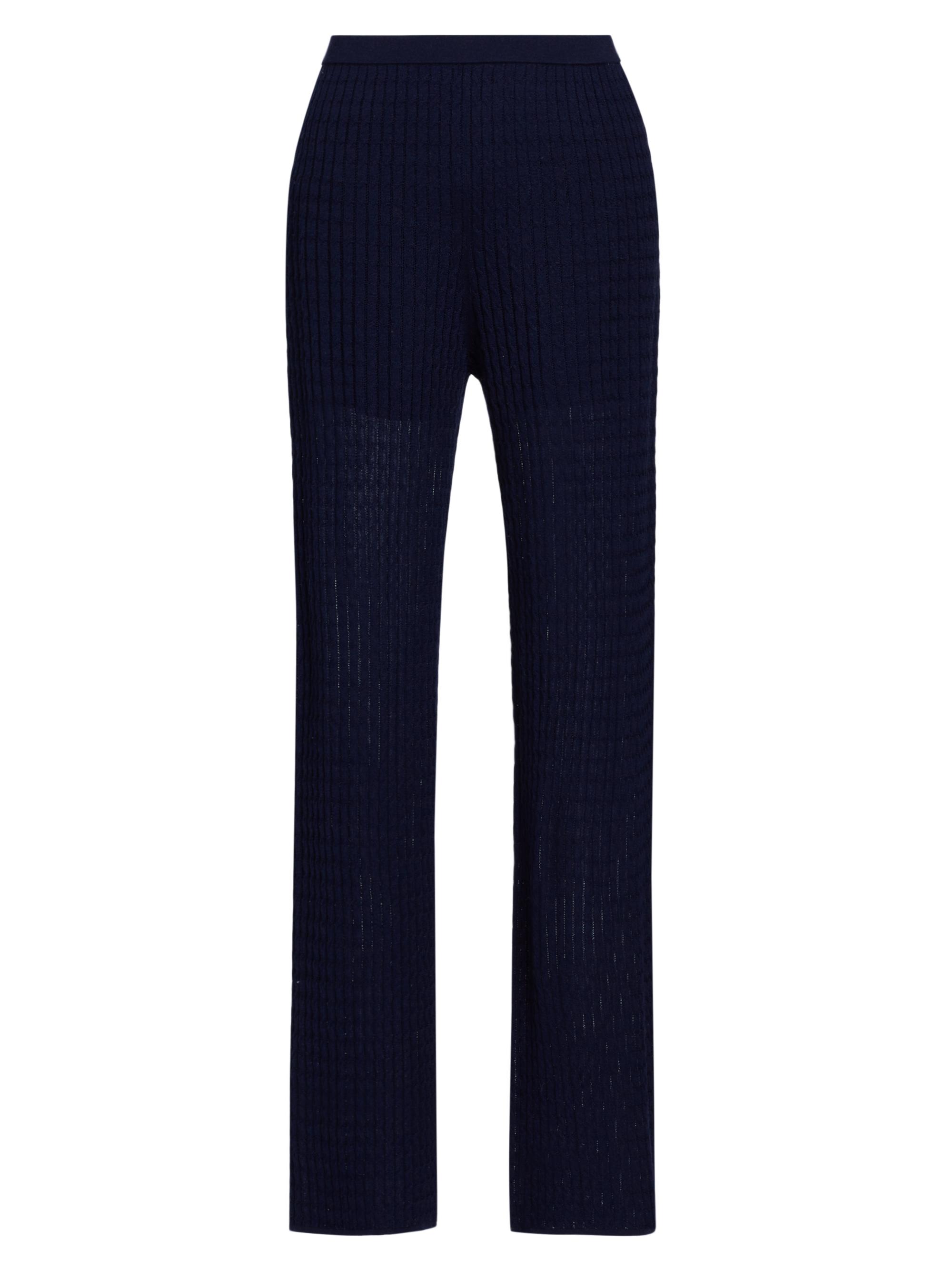 Naadam Women's Cable Pointelle Pants - Midnight Navy