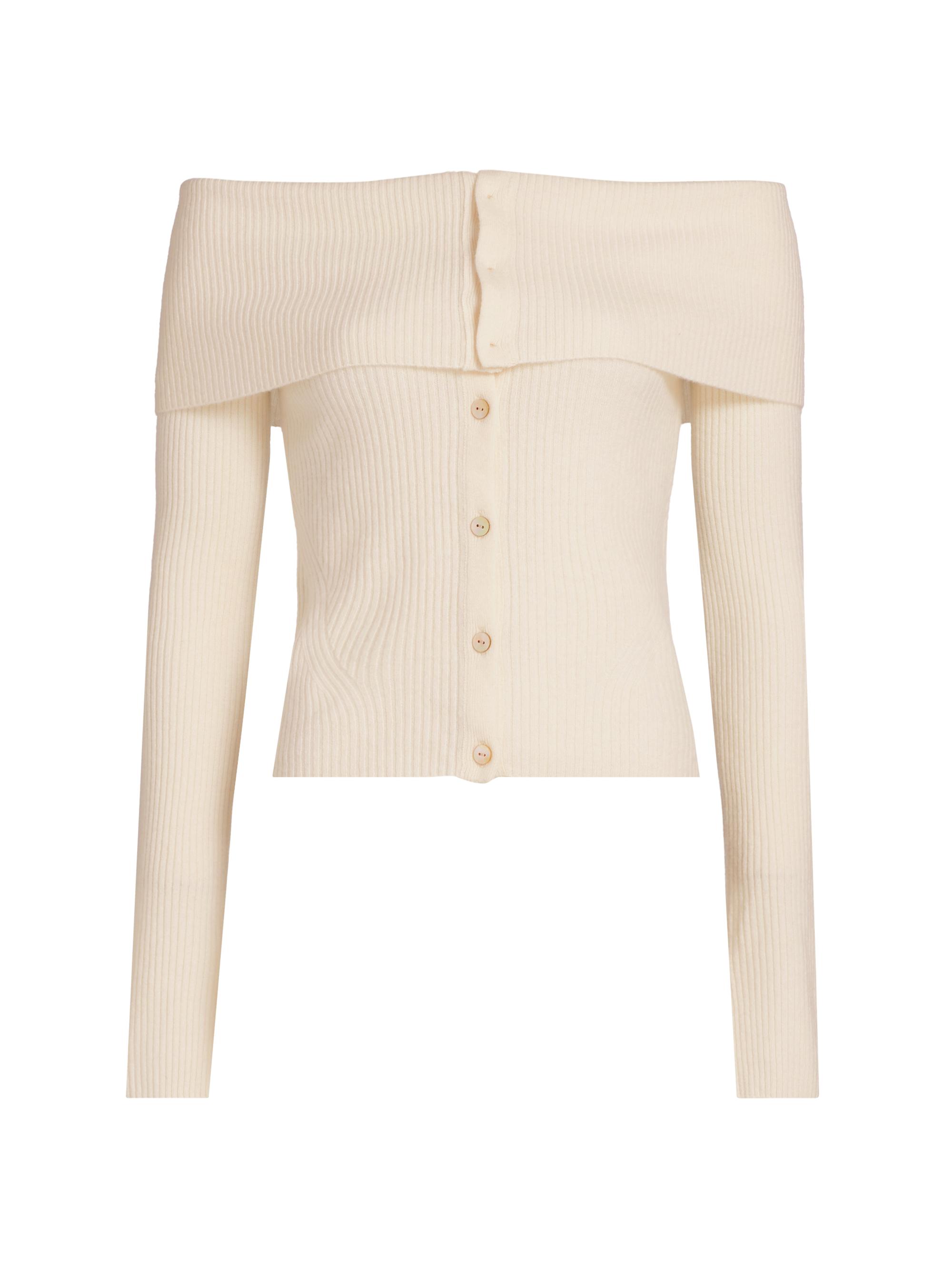 ヌオーマミー Naadam Off-The-Shoulder Wool-Cashmere Cardigan | Saks Fifth Avenue