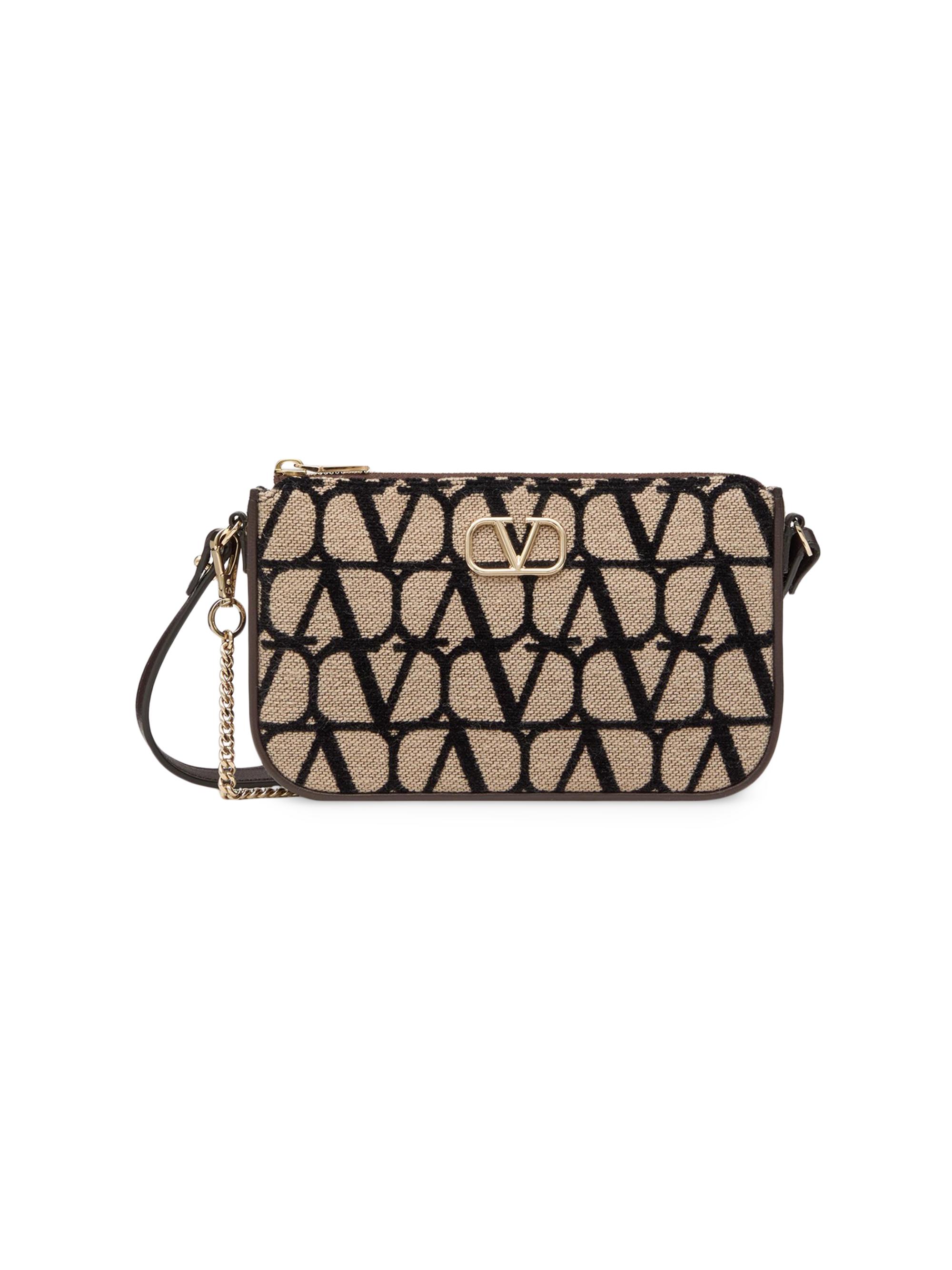 Valentino Garavani Women's VLogo Signature Toile Iconographe Bag with Strap - Beige Black