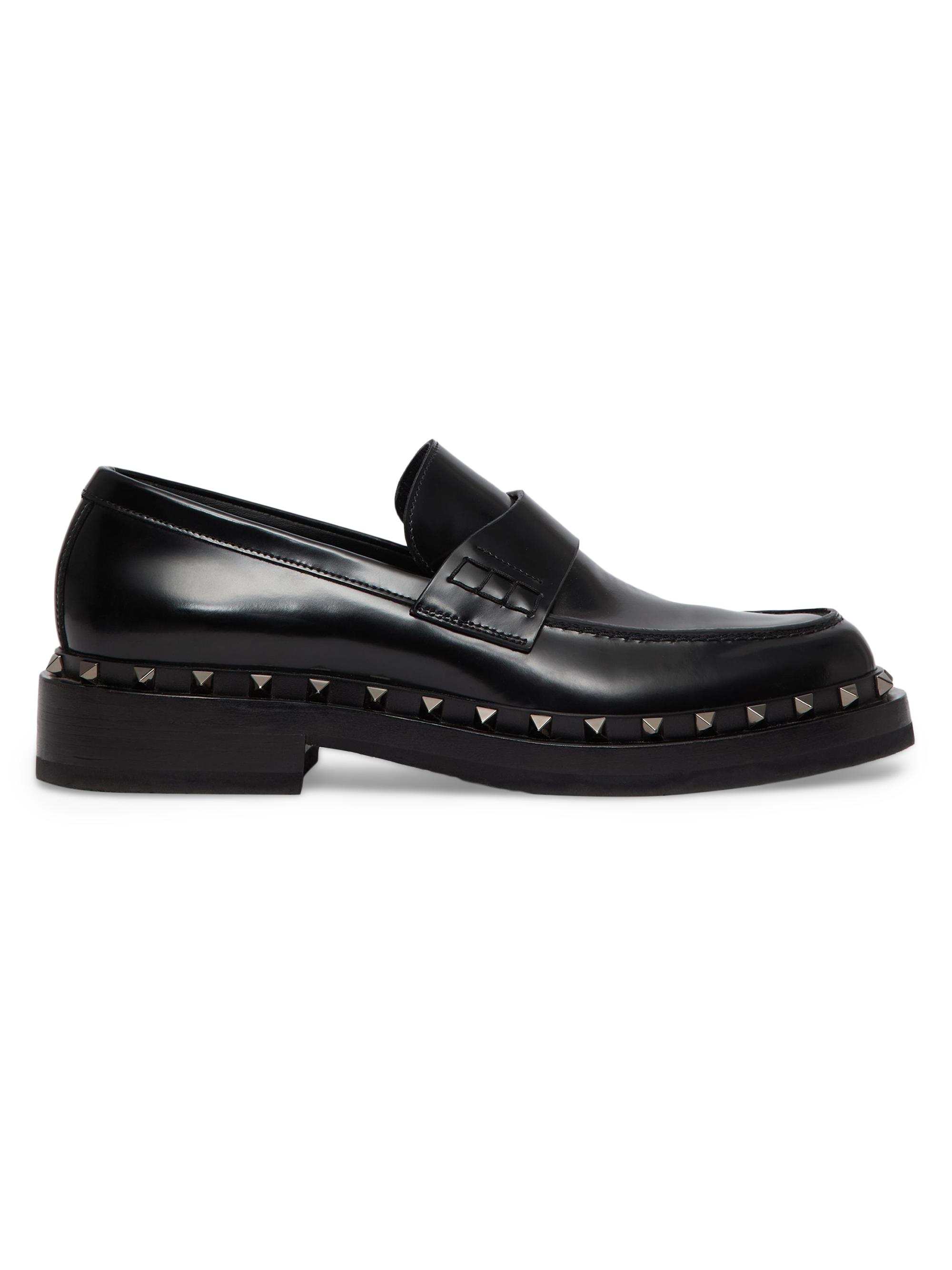 Valentino Garavani Men's Rockstud M-Way Calfskin Loafers - Black