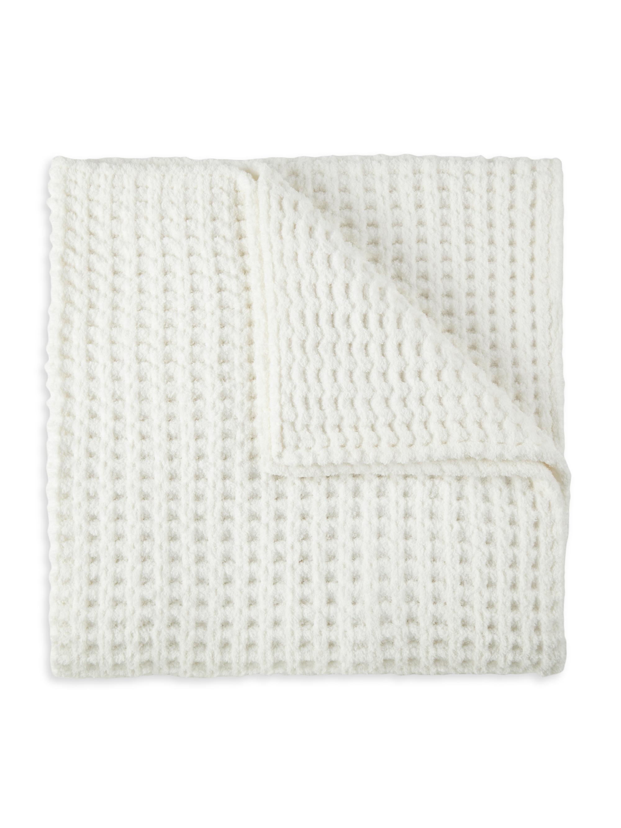 Peacock Alley Cozy Waffle Throw Blanket - White