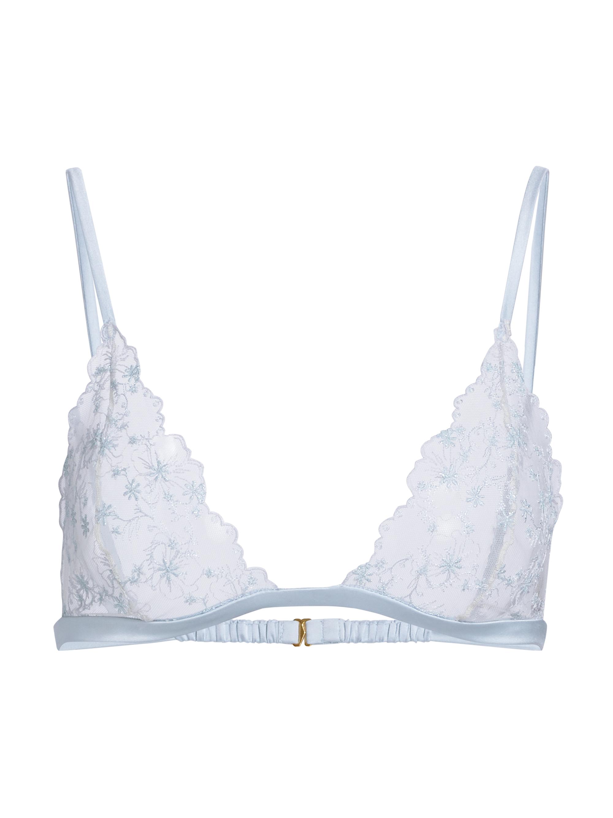 Kiki de Montparnasse Women's Mathilde Embroidered Soft Triangle Bra - Grigio Perla