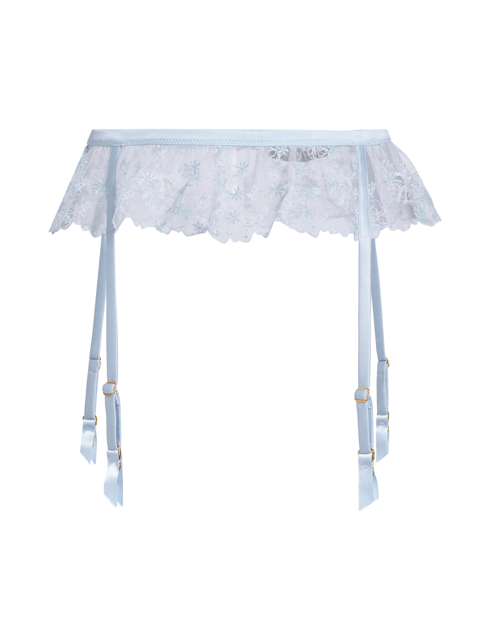 Kiki de Montparnasse Women's Mathilde Embroidered Lace Garter Belt - Grigio Perla