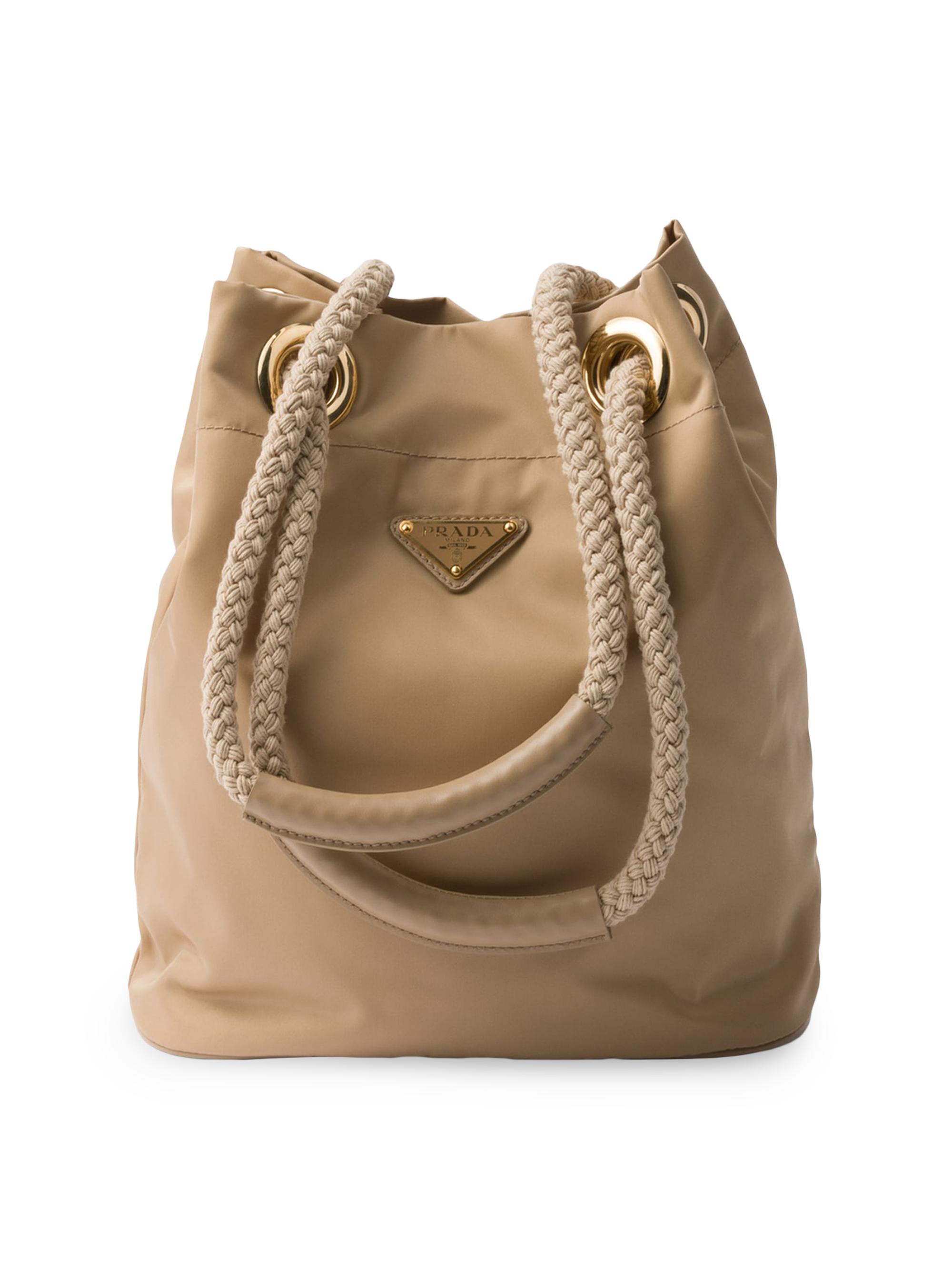 Prada Women's Mariner Re-Nylon  Bucket Bag - Light Brown