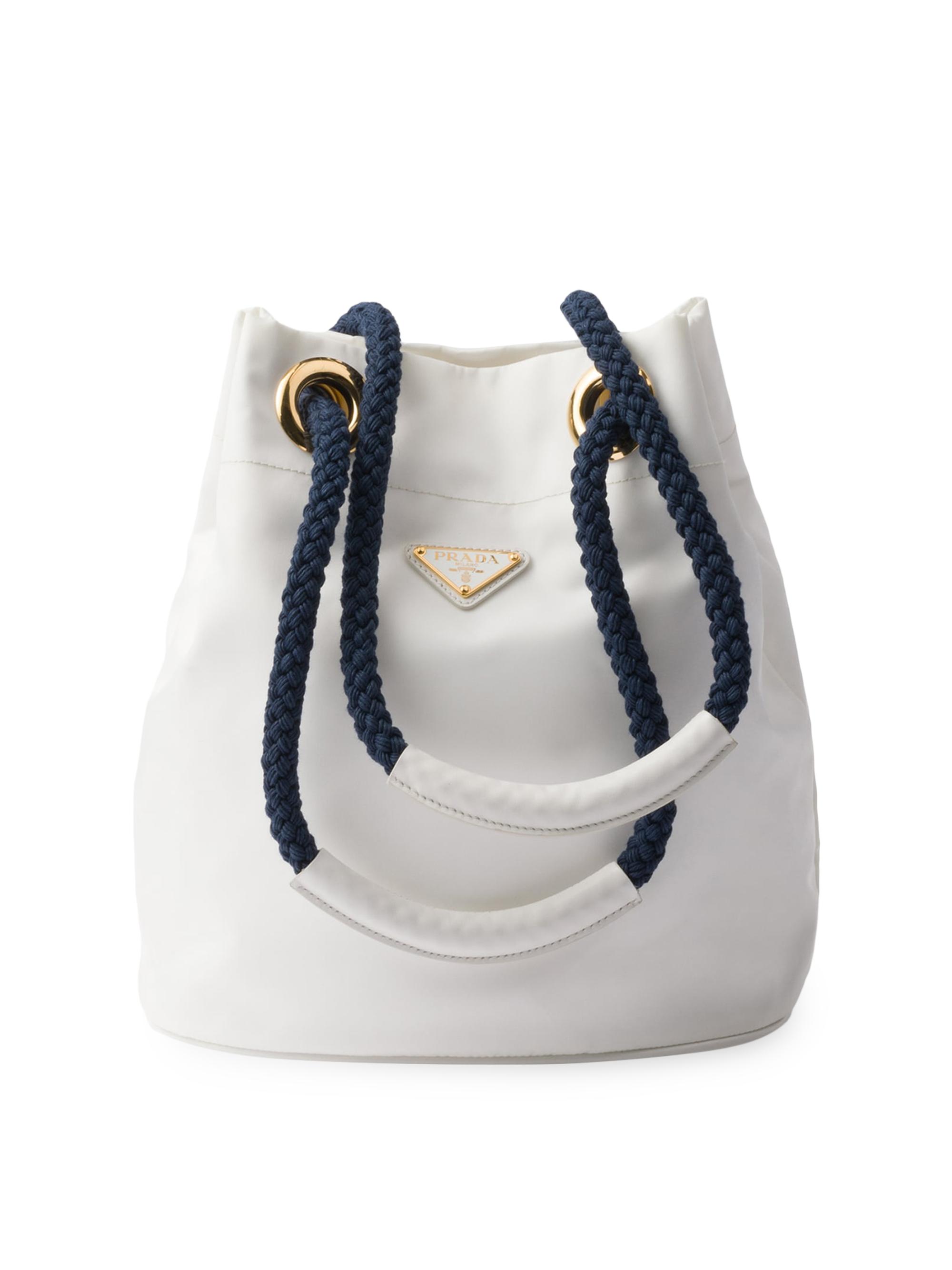 Prada Women's Mariner Re-Nylon  Bucket Bag - White