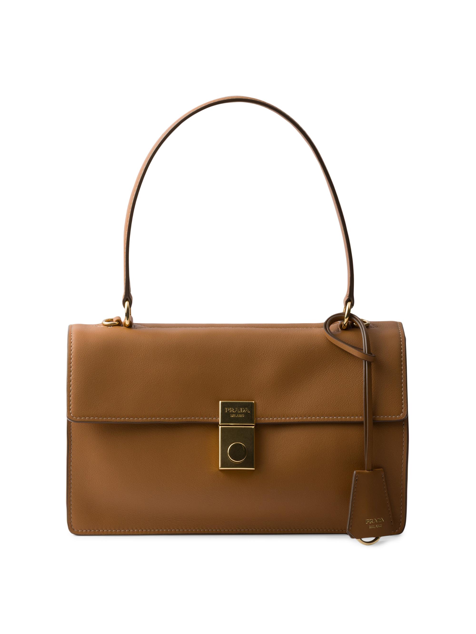Prada Women's Soft Sound  Leather Shoulder Bag - Brown