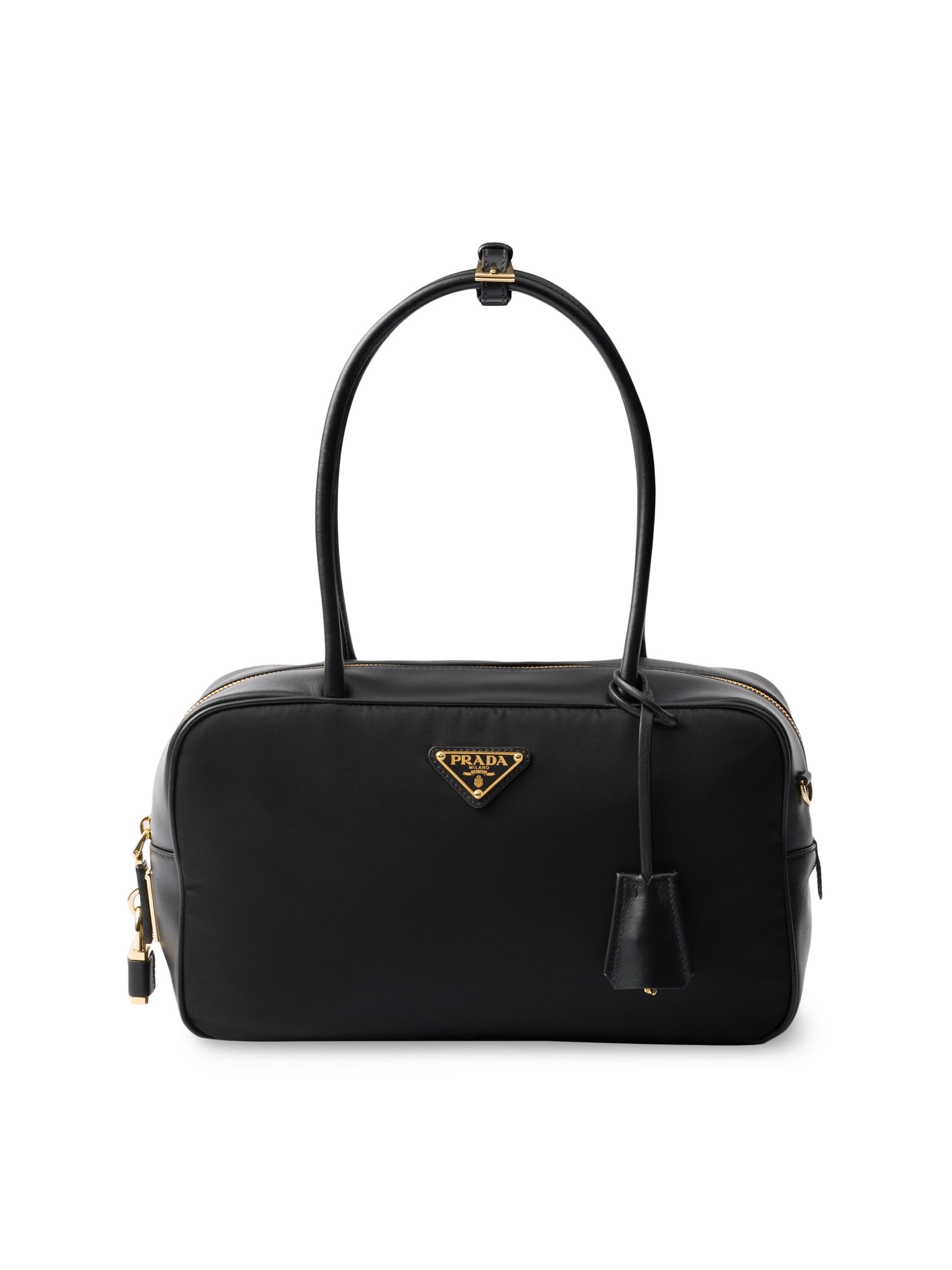 Prada Women's Re-Nylon and Leather  Top Handle Bag - Brown