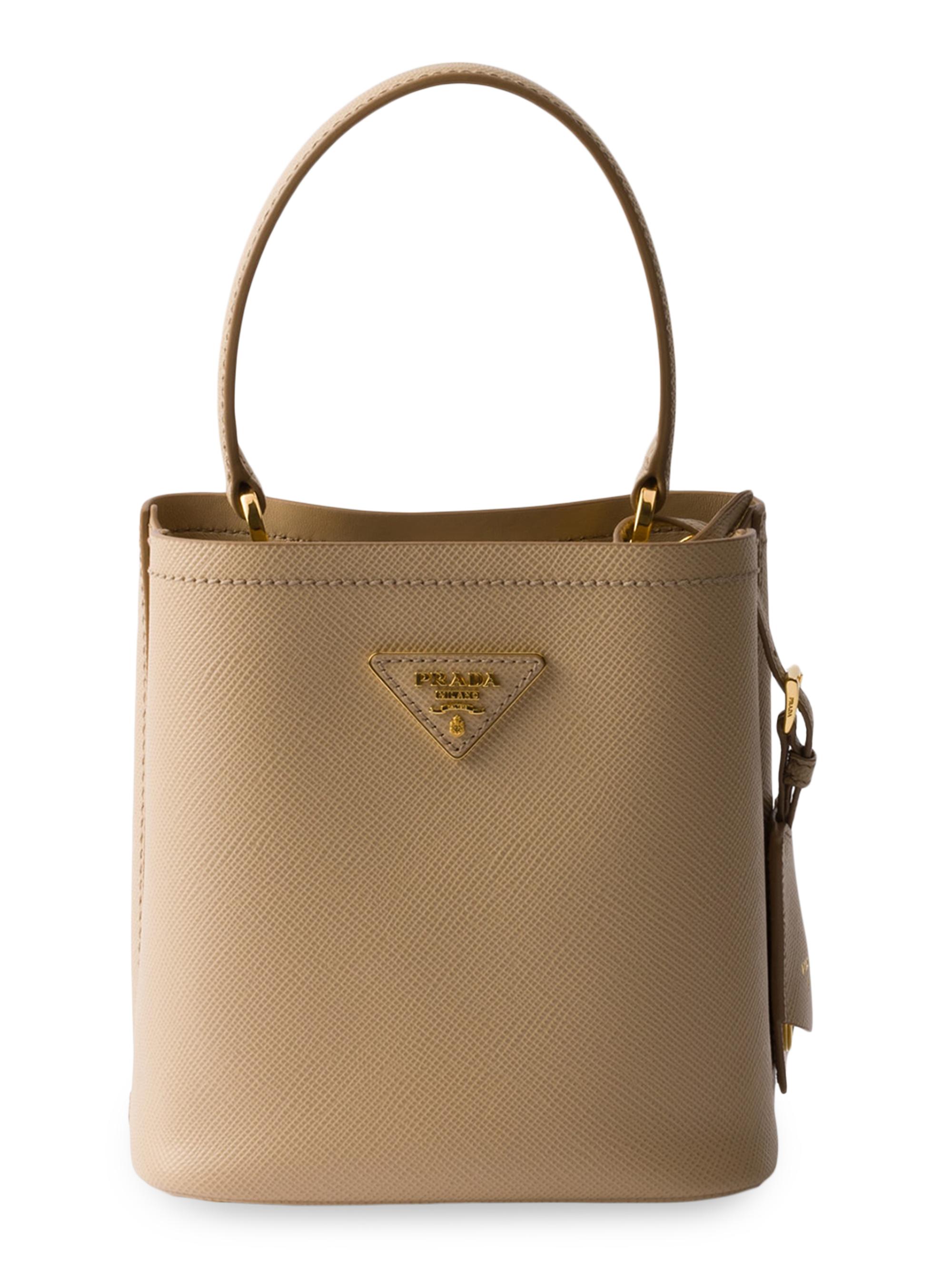 Prada Women's Panier Saffiano Leather Bucket Bag - Beige