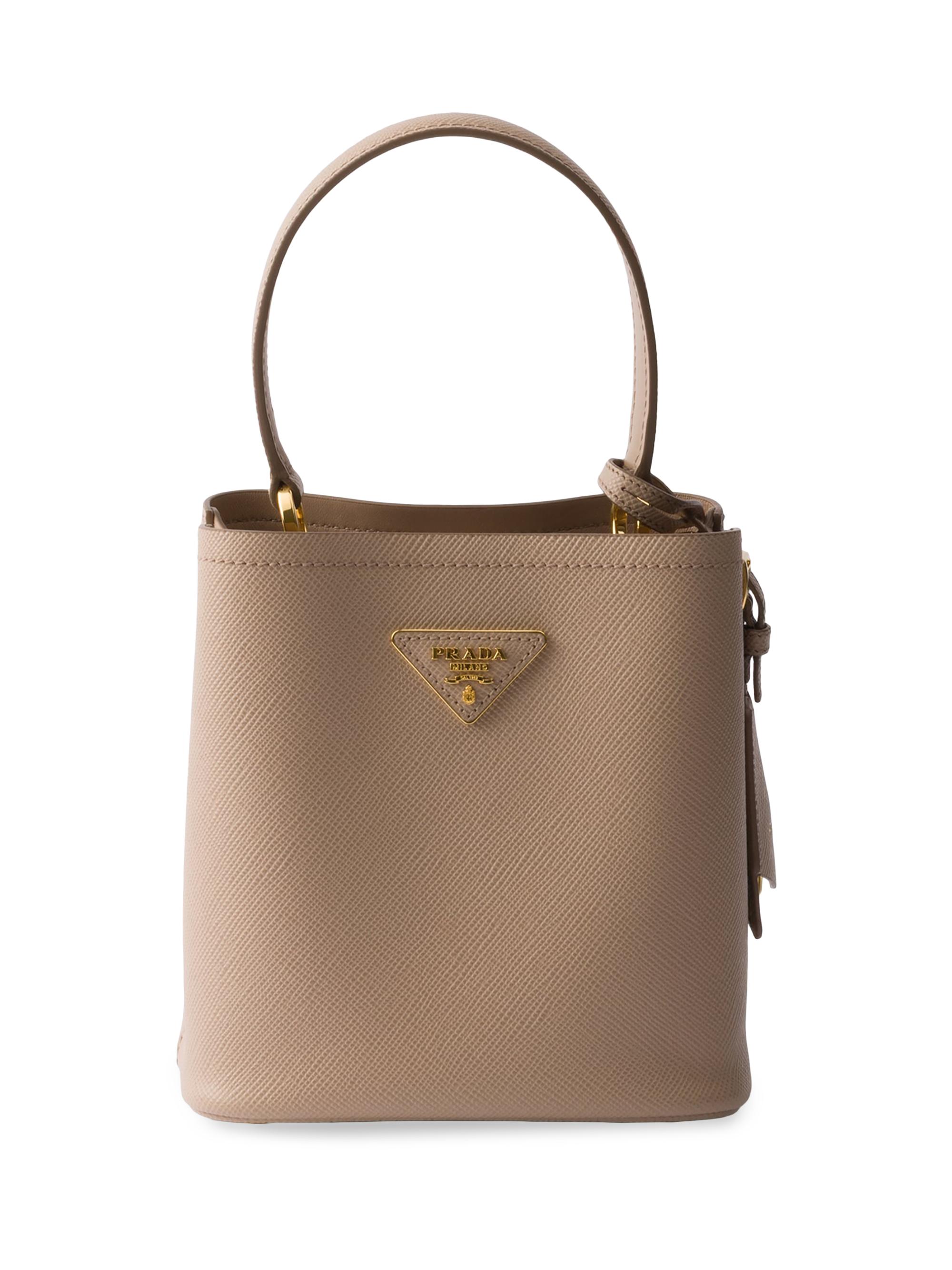 Prada Women's Panier Saffiano Leather Bucket Bag Pink