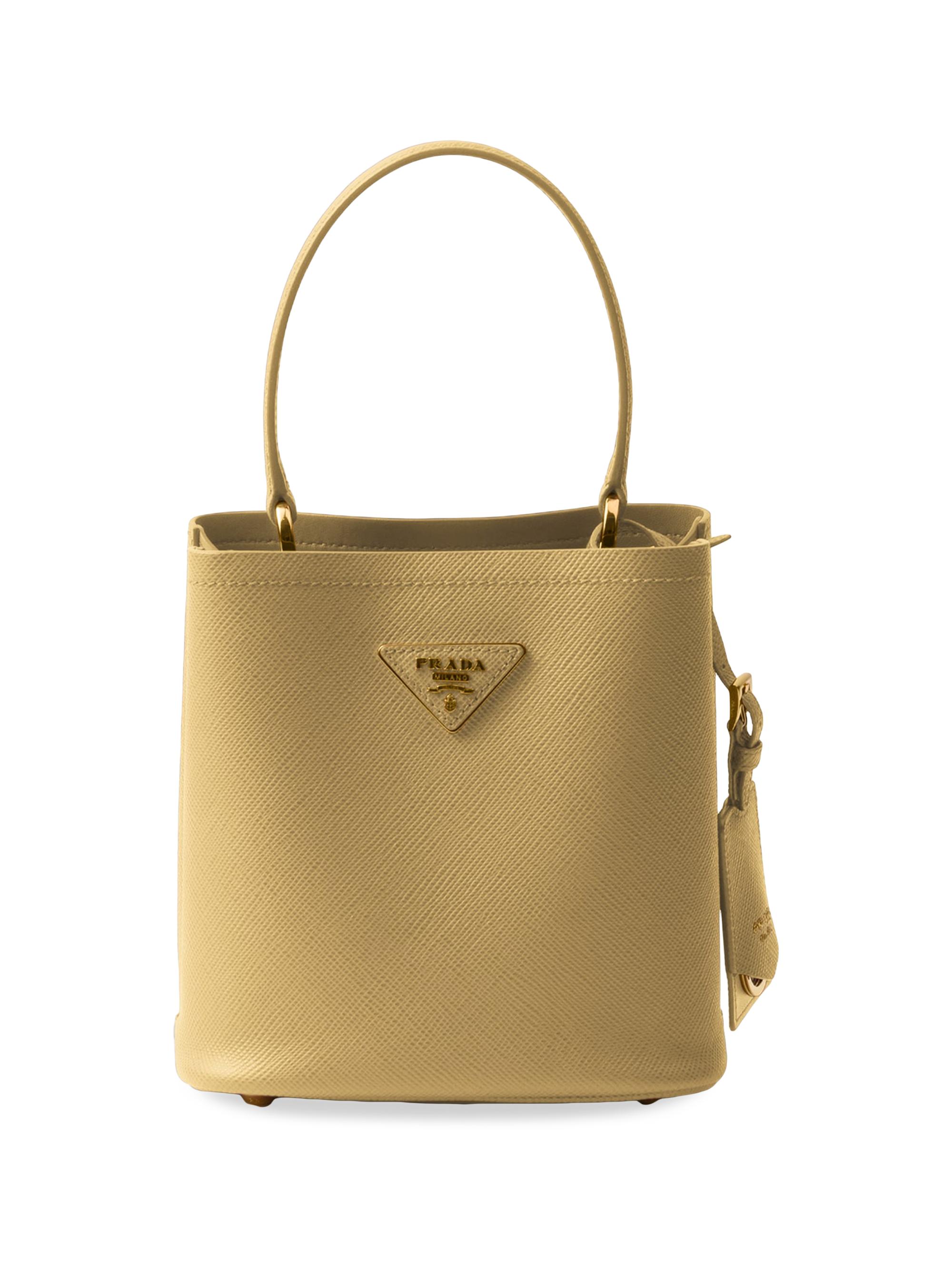 Prada Women's Panier Saffiano Leather Bucket Bag - Yellow | Thumbnail 9