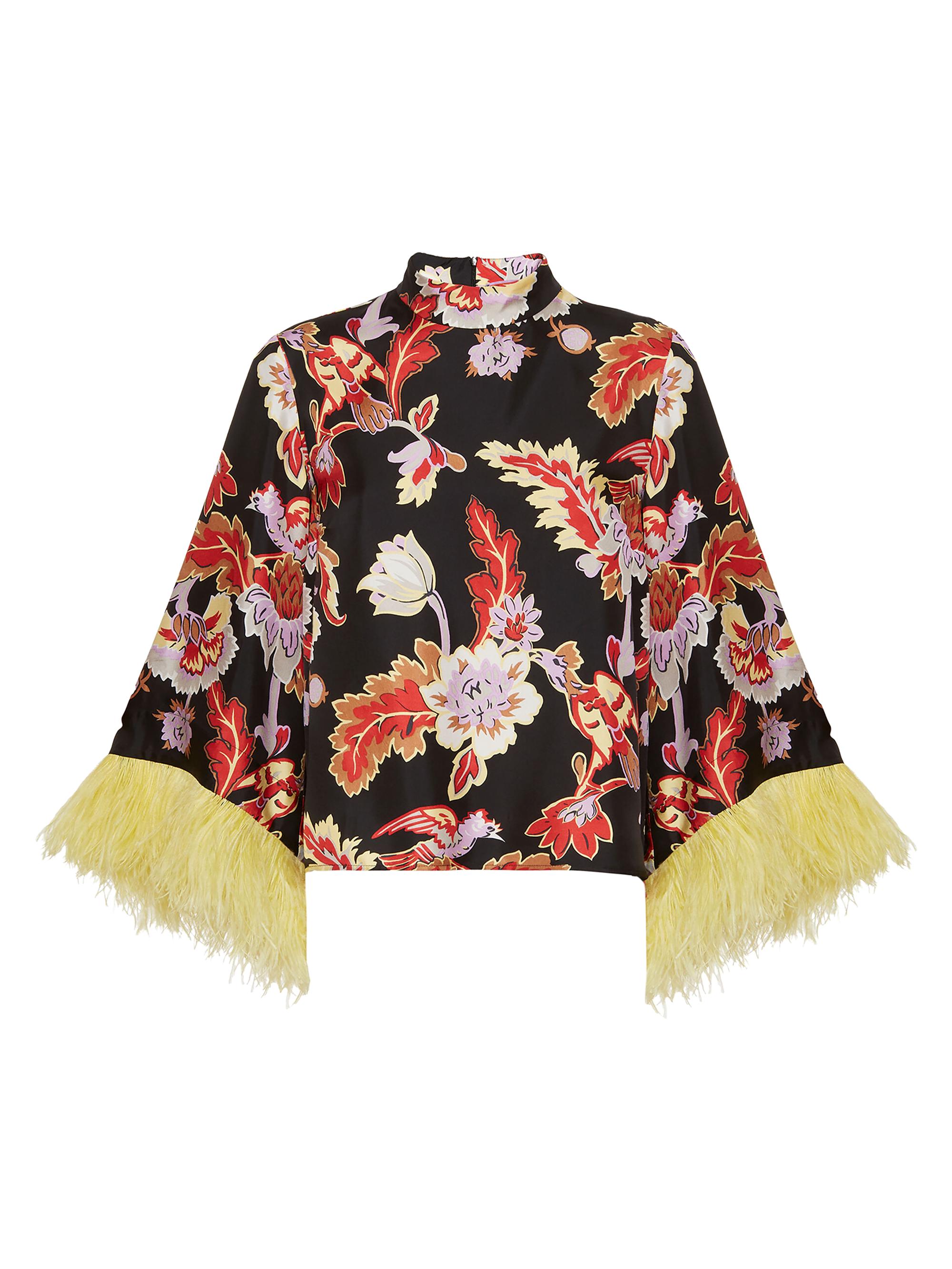 La DoubleJ Women's Make an Exit Top with Feathers - Lark Black