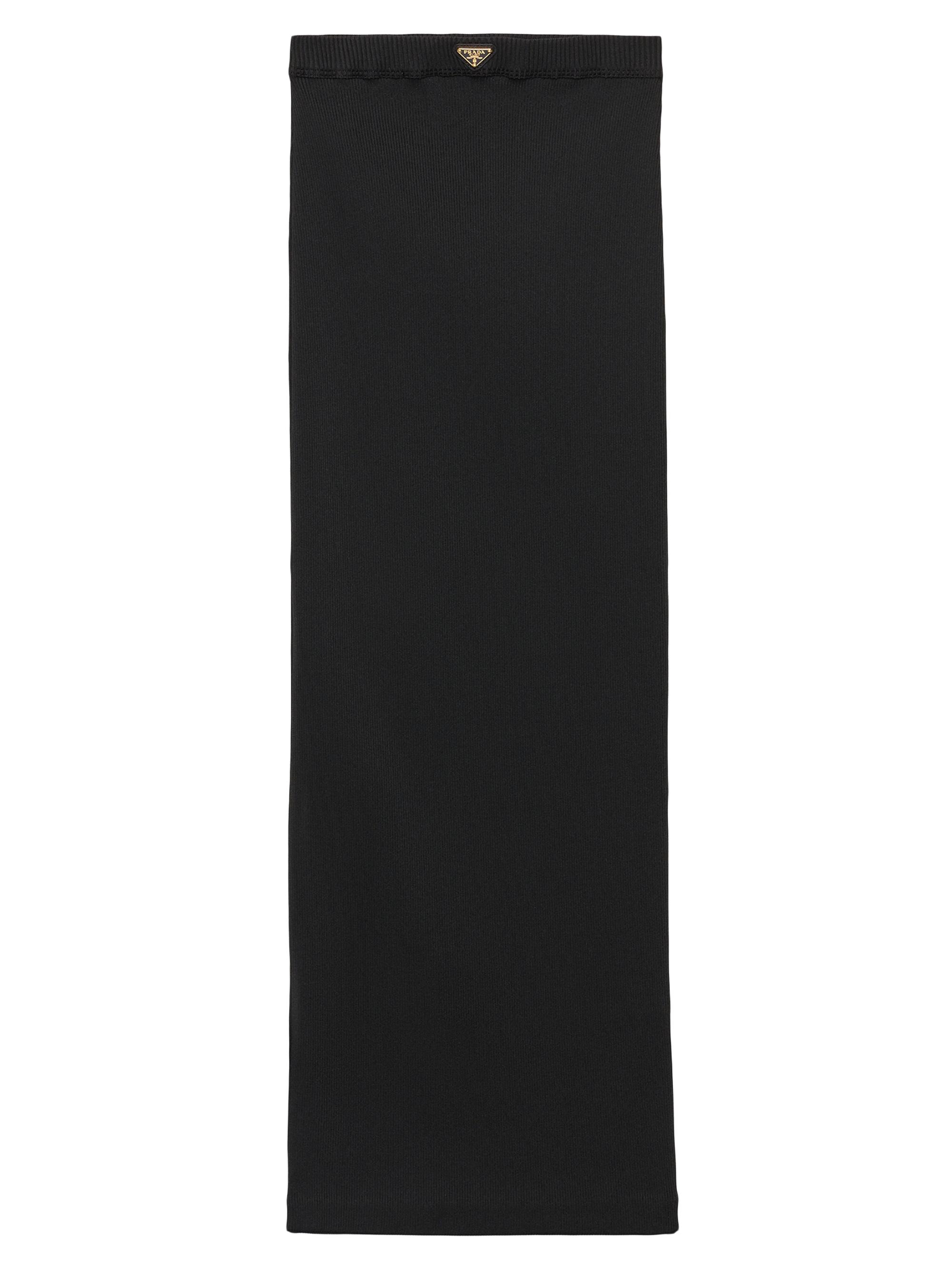Prada Women's Ribbed Jersey Skirt - Black