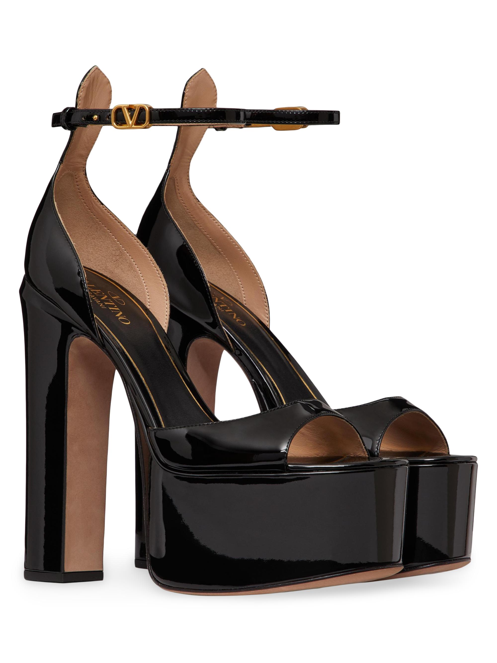 Valentino Garavani Tan-Go 155MM Patent Leather Platform Sandals
