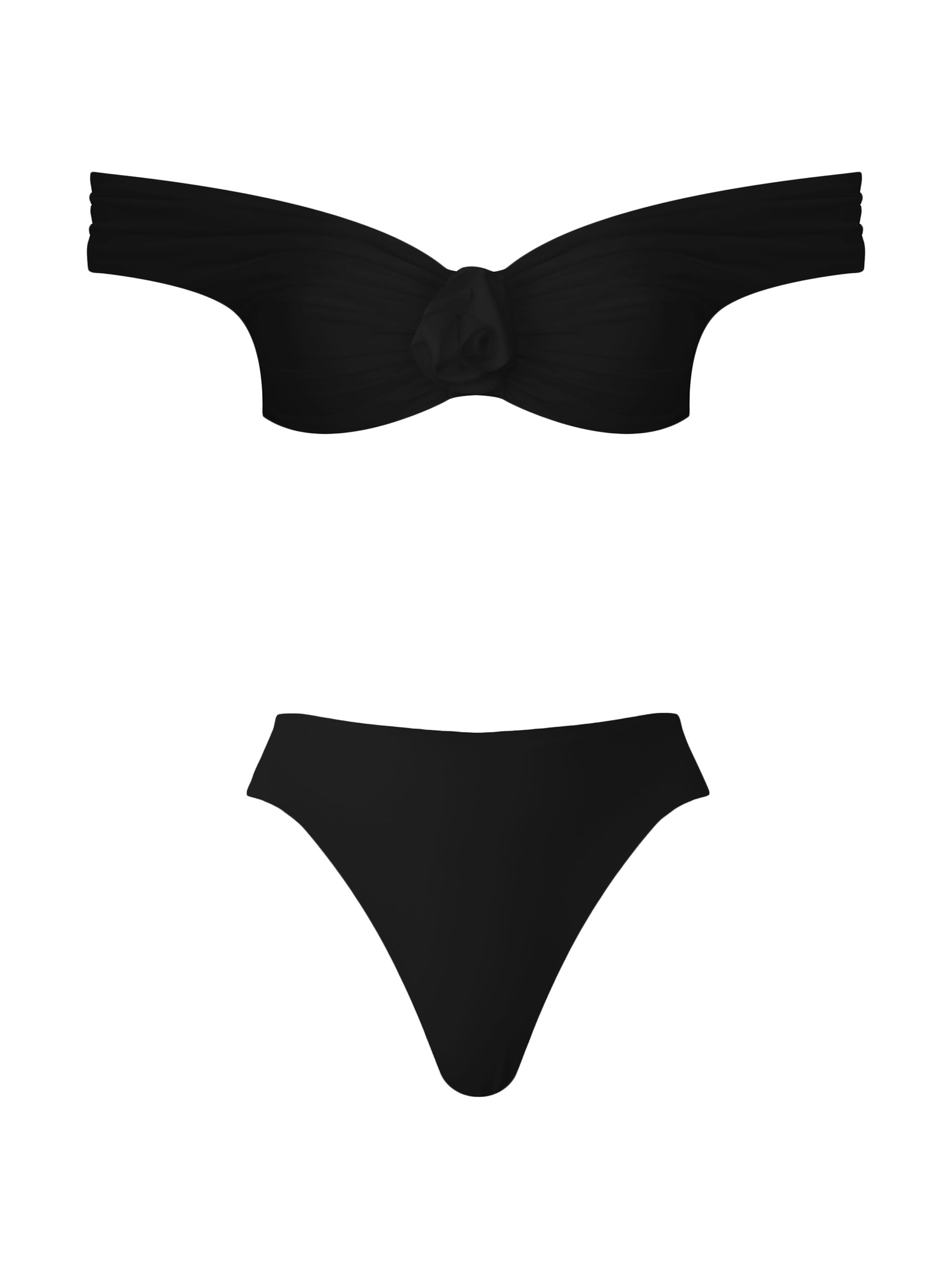 Maygel Coronel Women's Sauco Floral Appliqué Ruched Bikini - Black