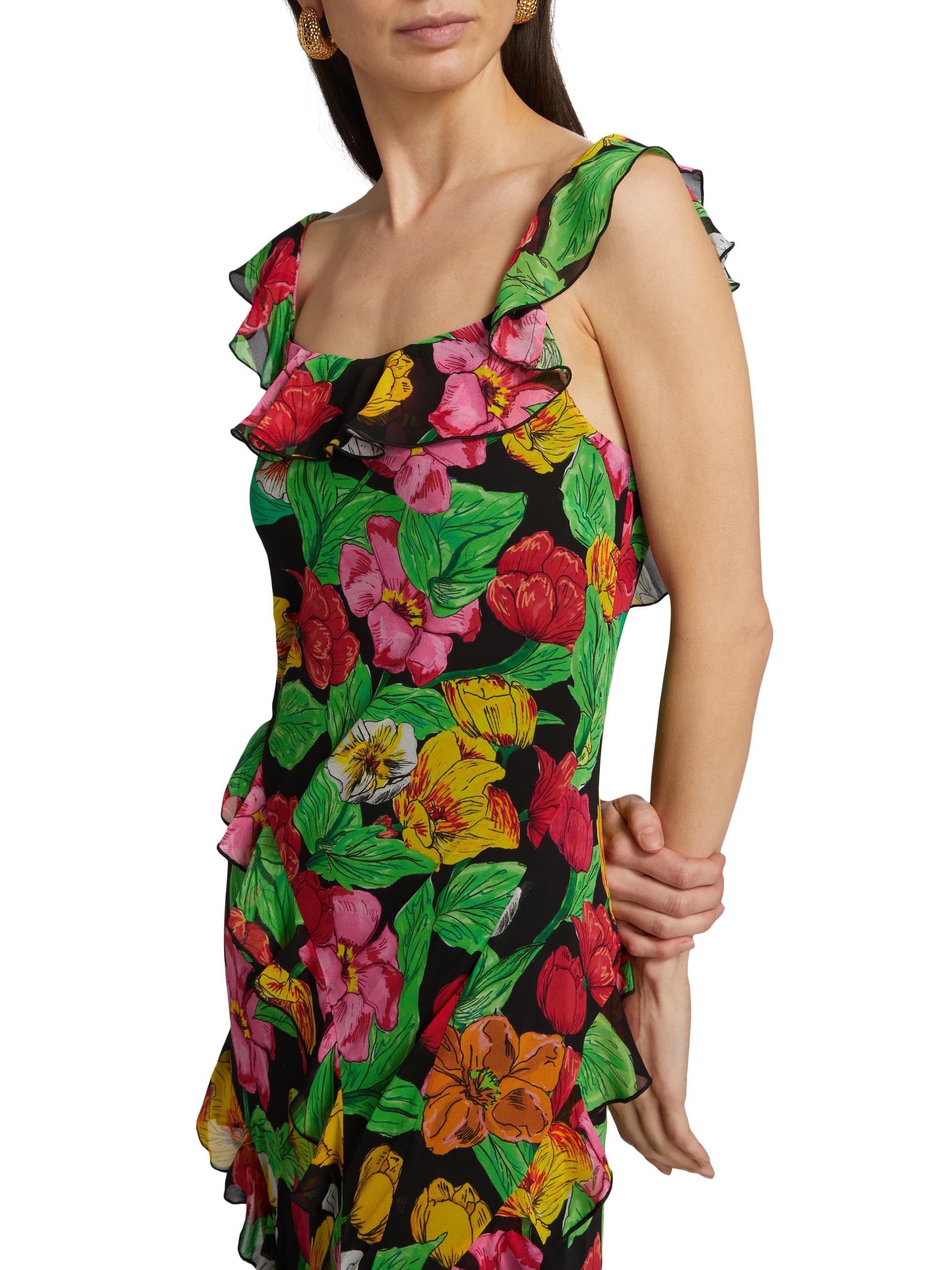 Milly Tulip Rosette Ruffle Maxi Dress | Saks Fifth Avenue