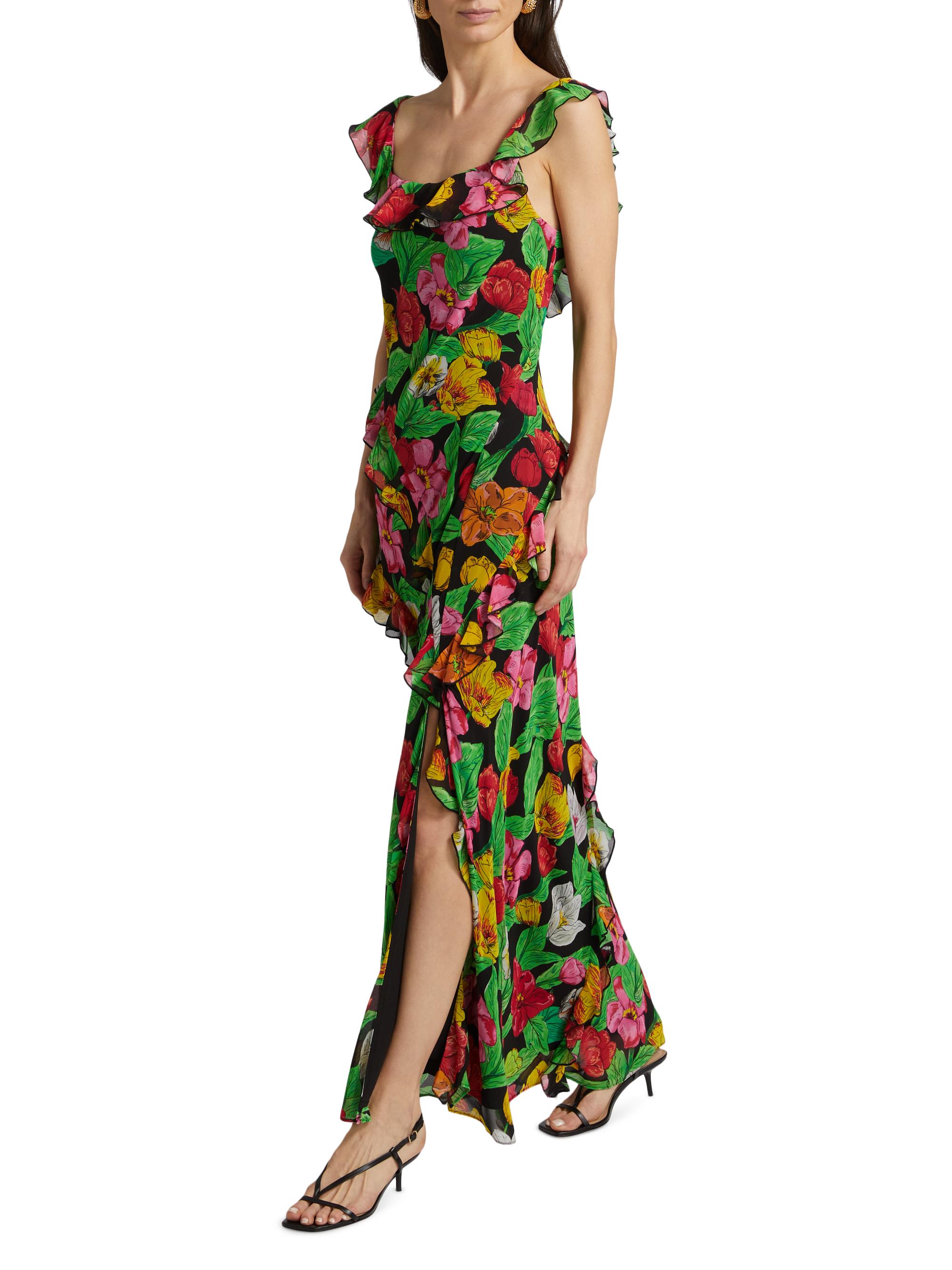 Milly Tulip Rosette Ruffle Maxi Dress | Saks Fifth Avenue