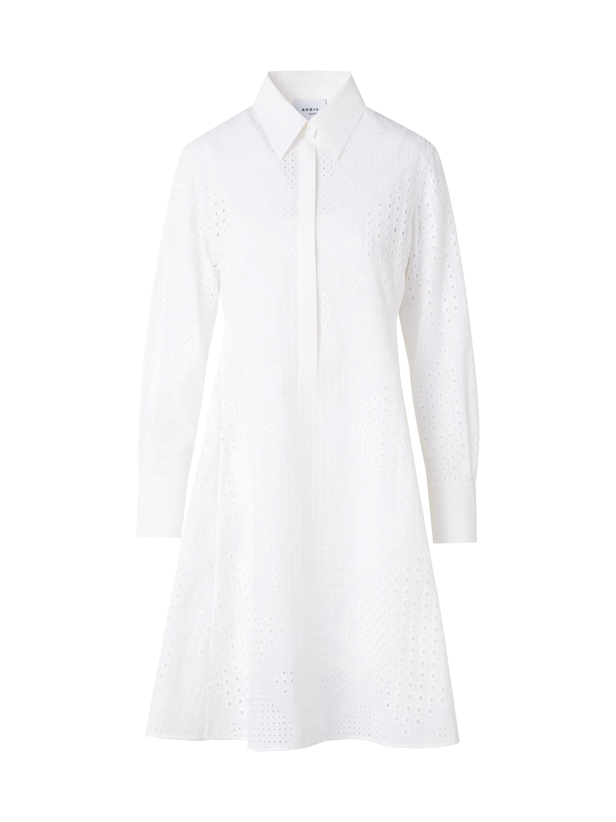 Akris punto Women's Poplin Diamond Eyelet Shirtdress - Cream