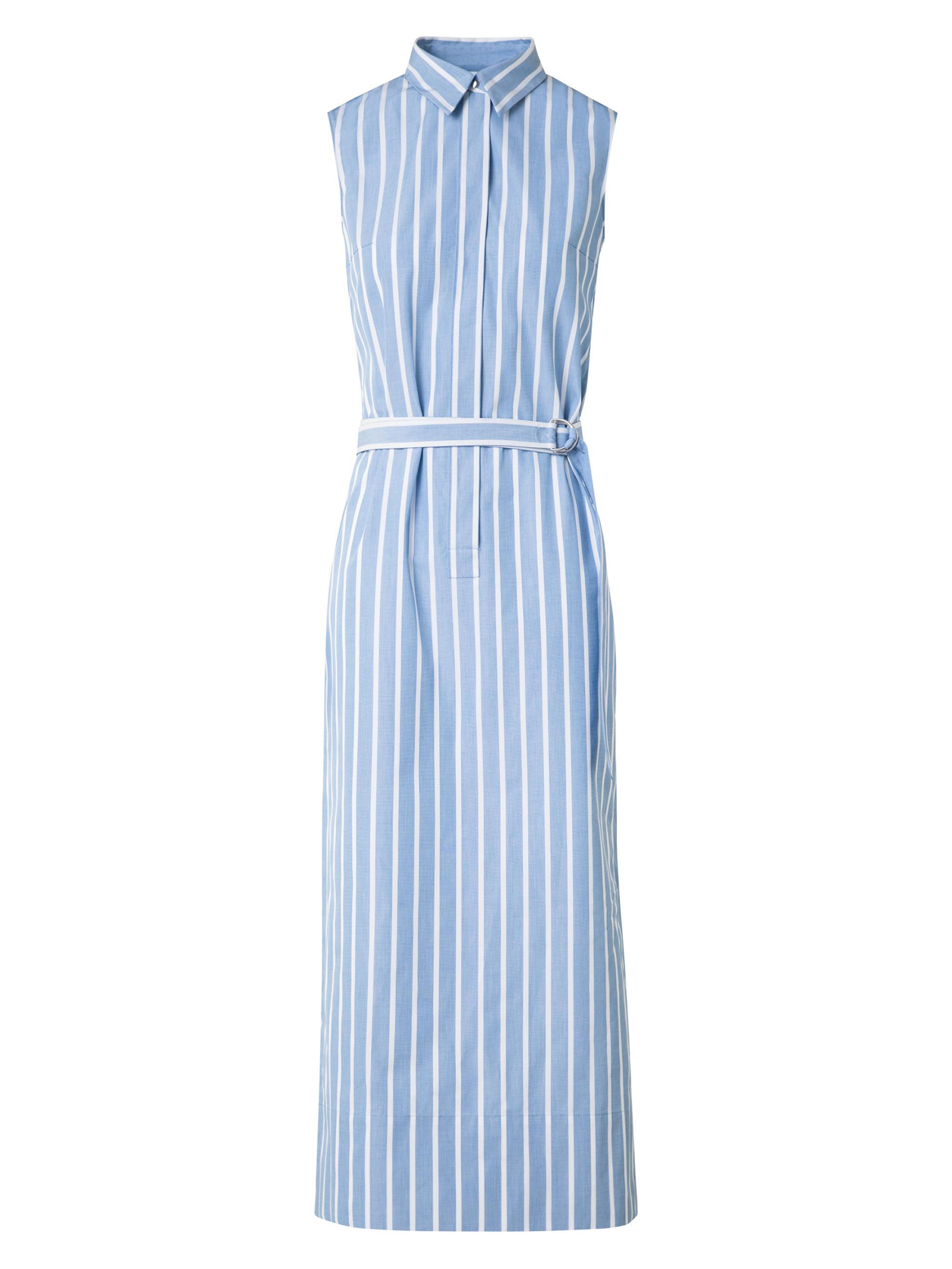 Akris punto Women's Striped Sleeveless Midi-Shirtdress - Sky Cream