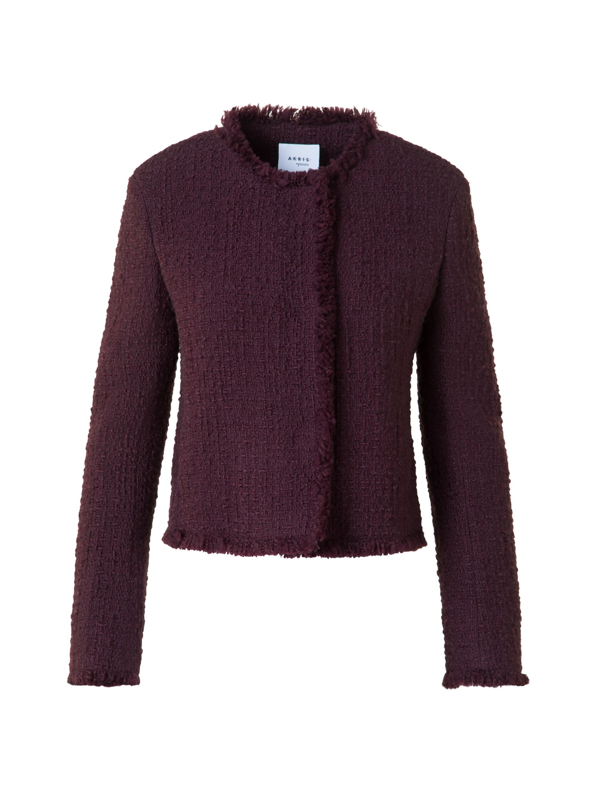 Akris punto Women's Tweed Round Neck Jacket - Blackberry