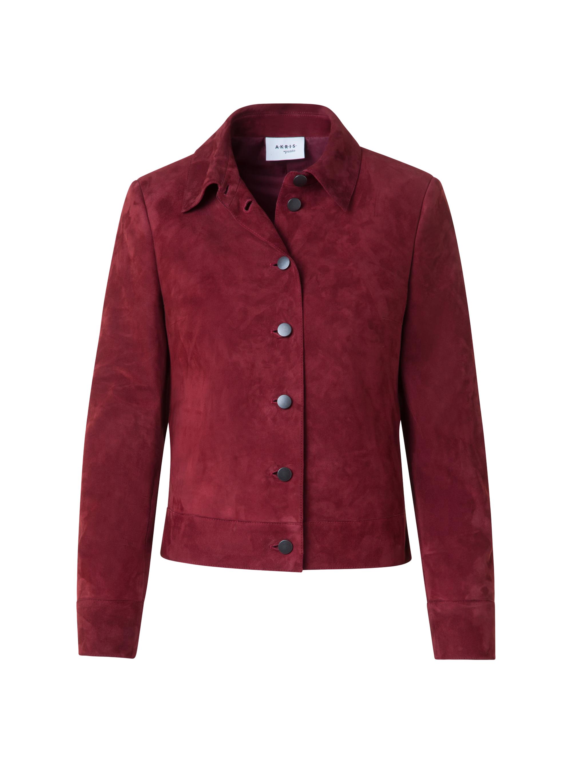 Akris punto Women's Suede Single-Breasted Jacket - Cranberry