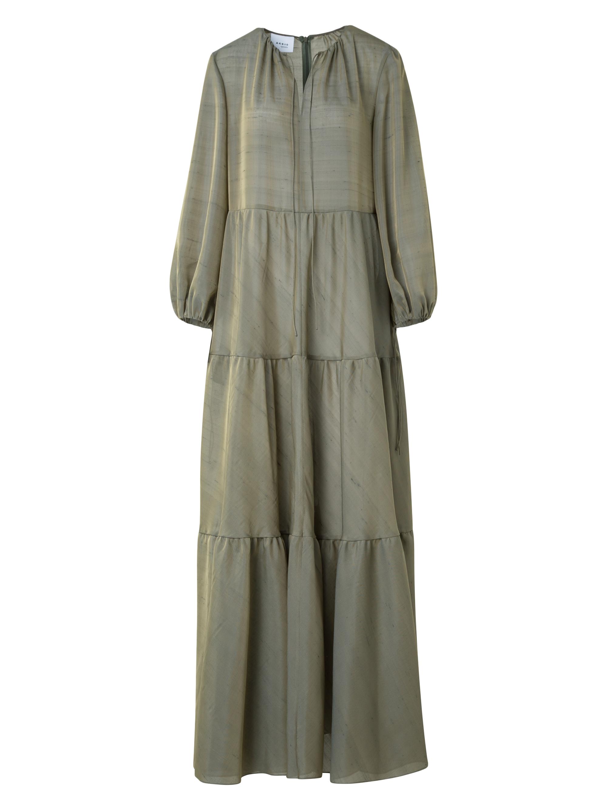 Akris punto Women's Boho Silk-Blend Midi-Dress - Khaki